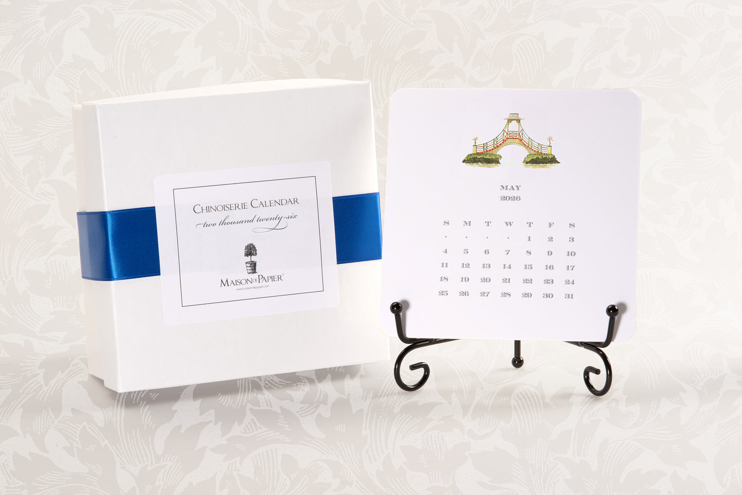 2026 Chinoiserie Calendar with Easel