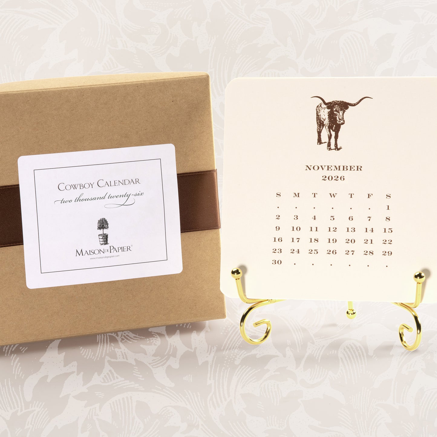 2026 Cowboy Calendar with Easel