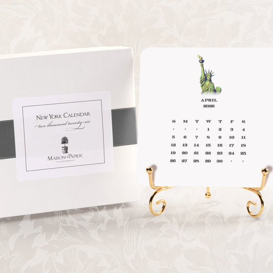 2026 New York Calendar with Easel