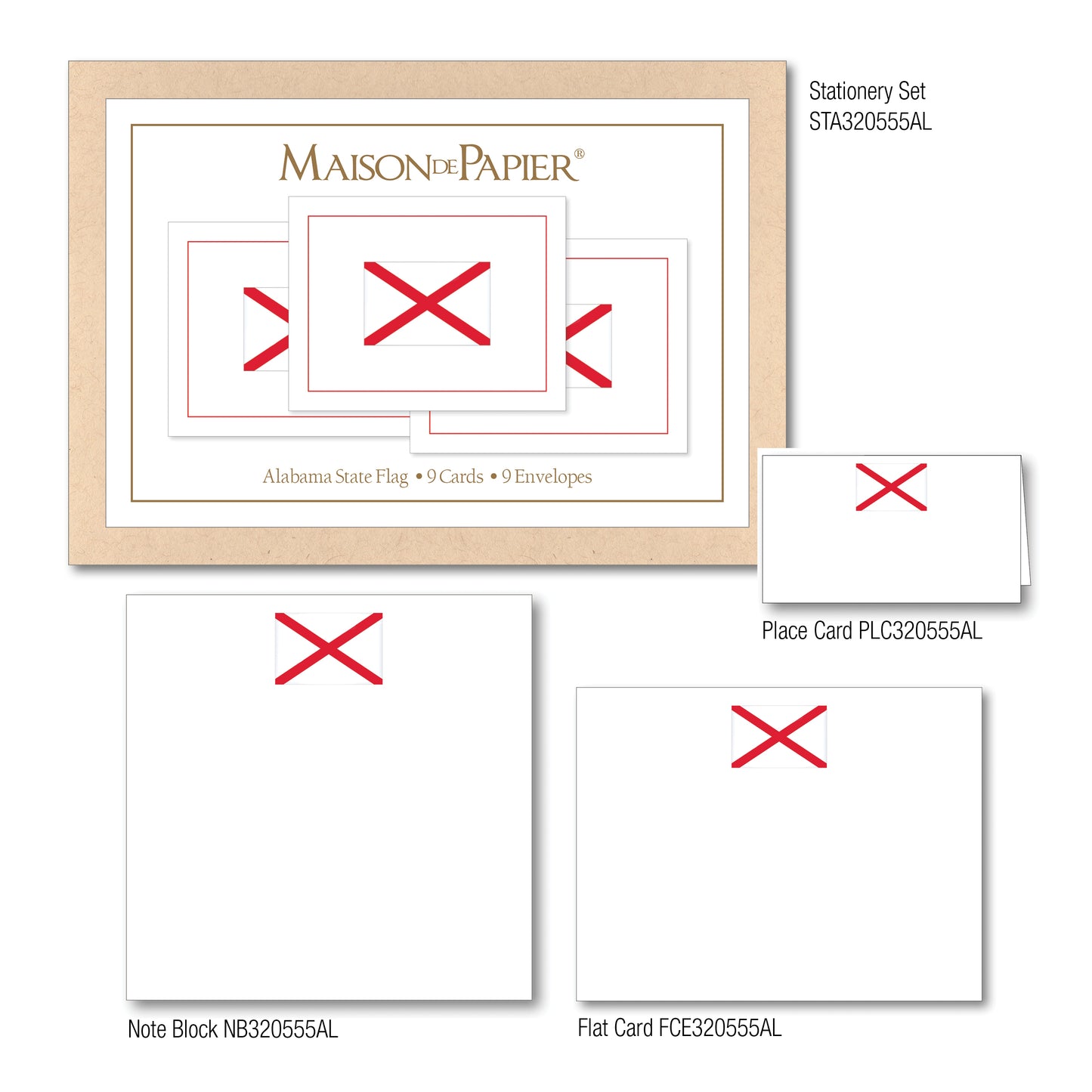 Alabama Flag Boxed Note Cards