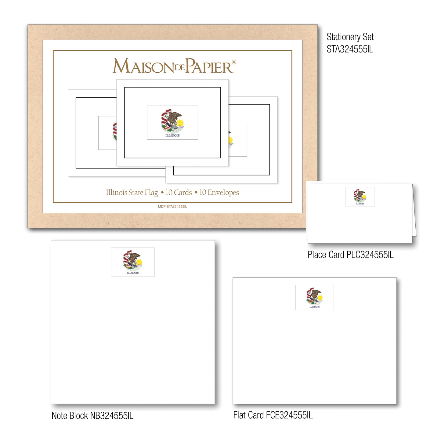 Illinois Flag Note Card