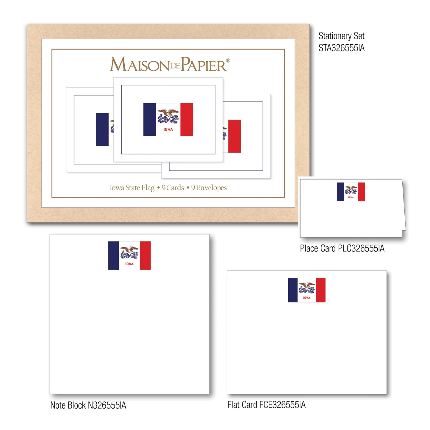 Iowa Flag Boxed Note Cards