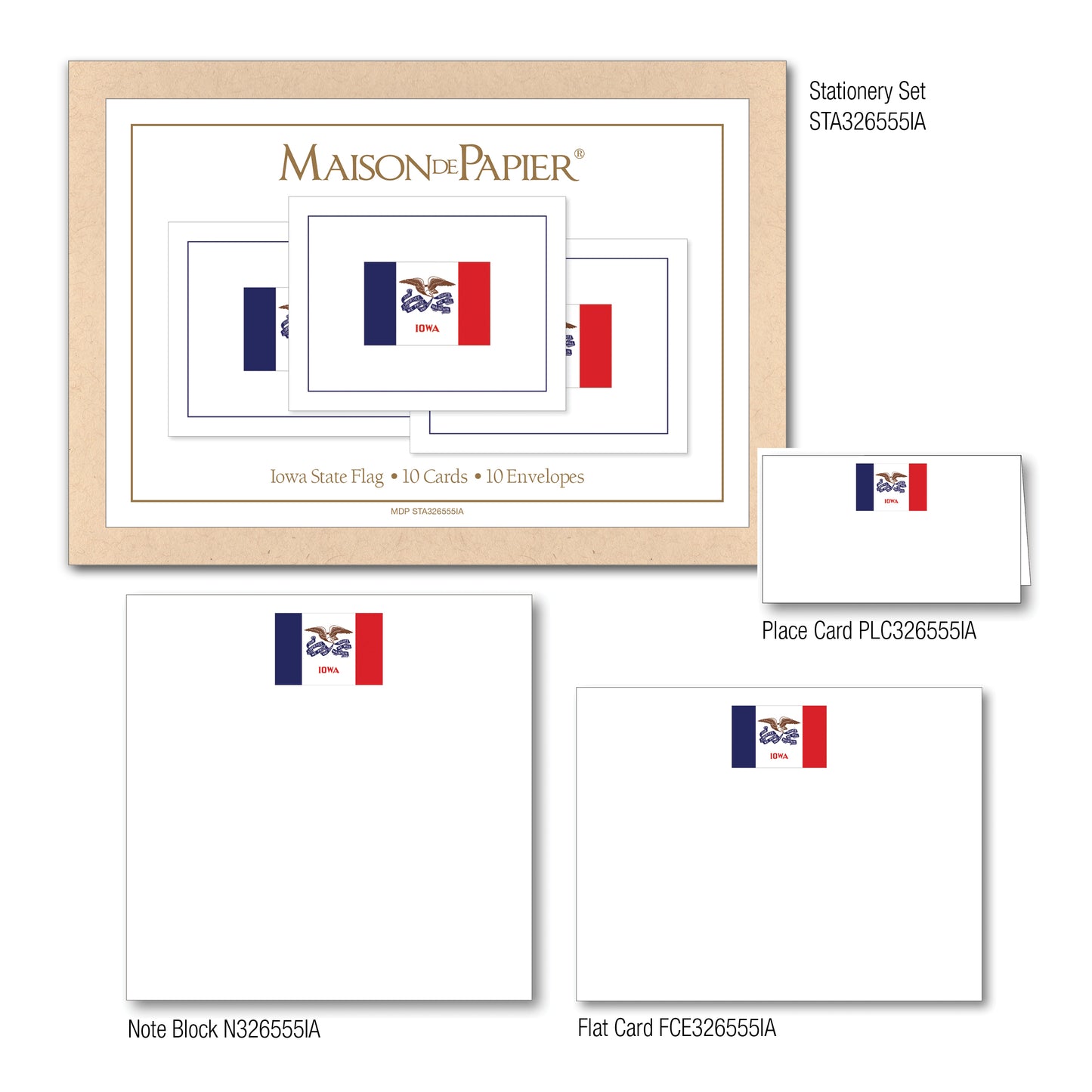 Iowa Flag Place Card