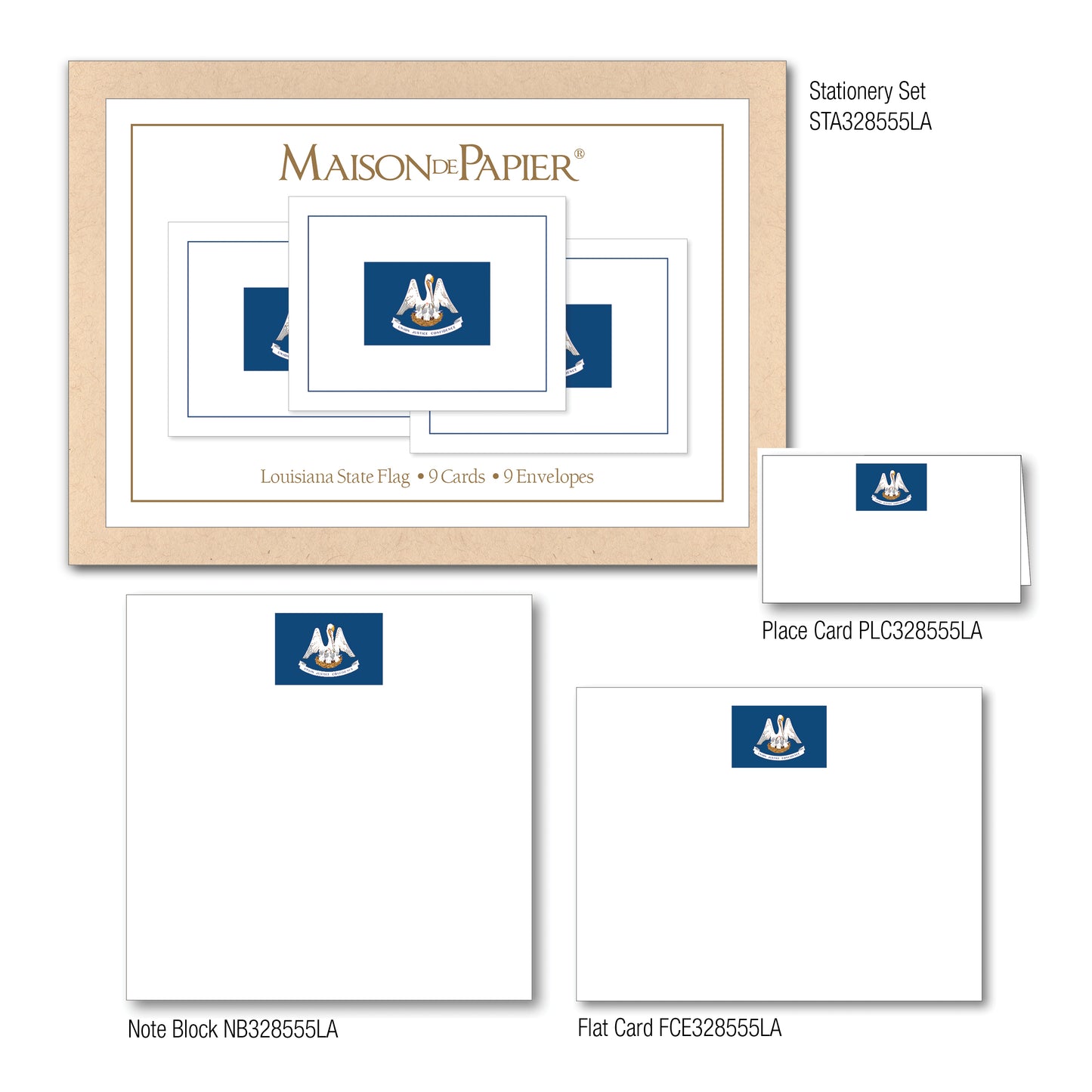 Louisiana Flag Boxed Note Cards