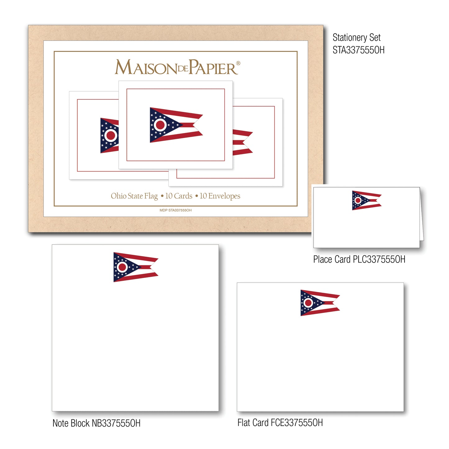 Ohio Flag Place Card