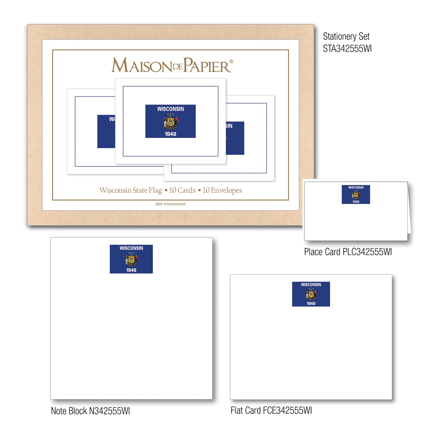 Wisconsin Flag Place Card