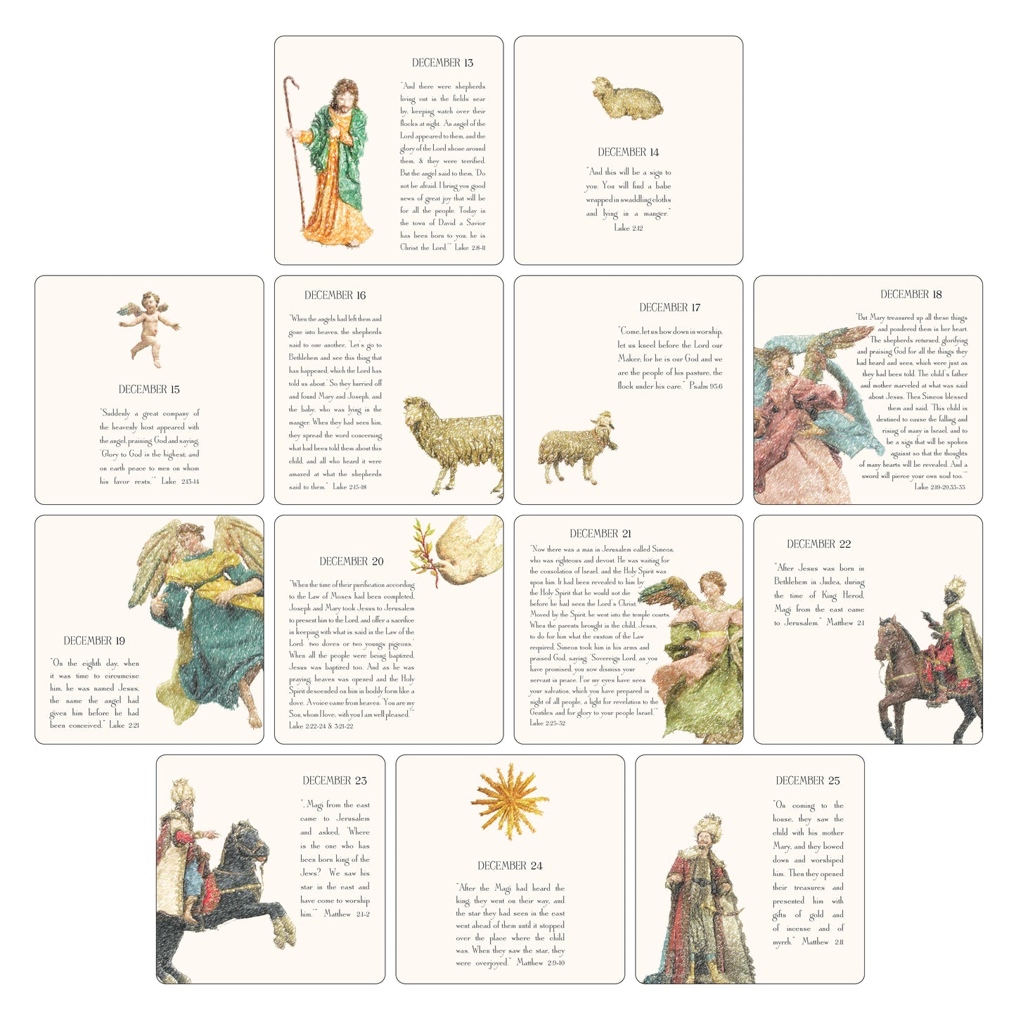 Classical Advent Calendar With Easel
