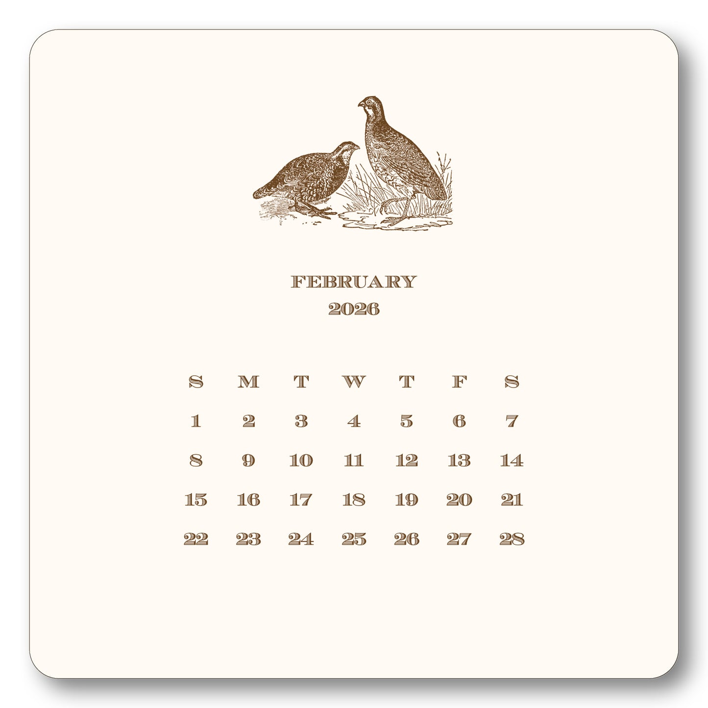 2026 Hunt Calendar with Easel