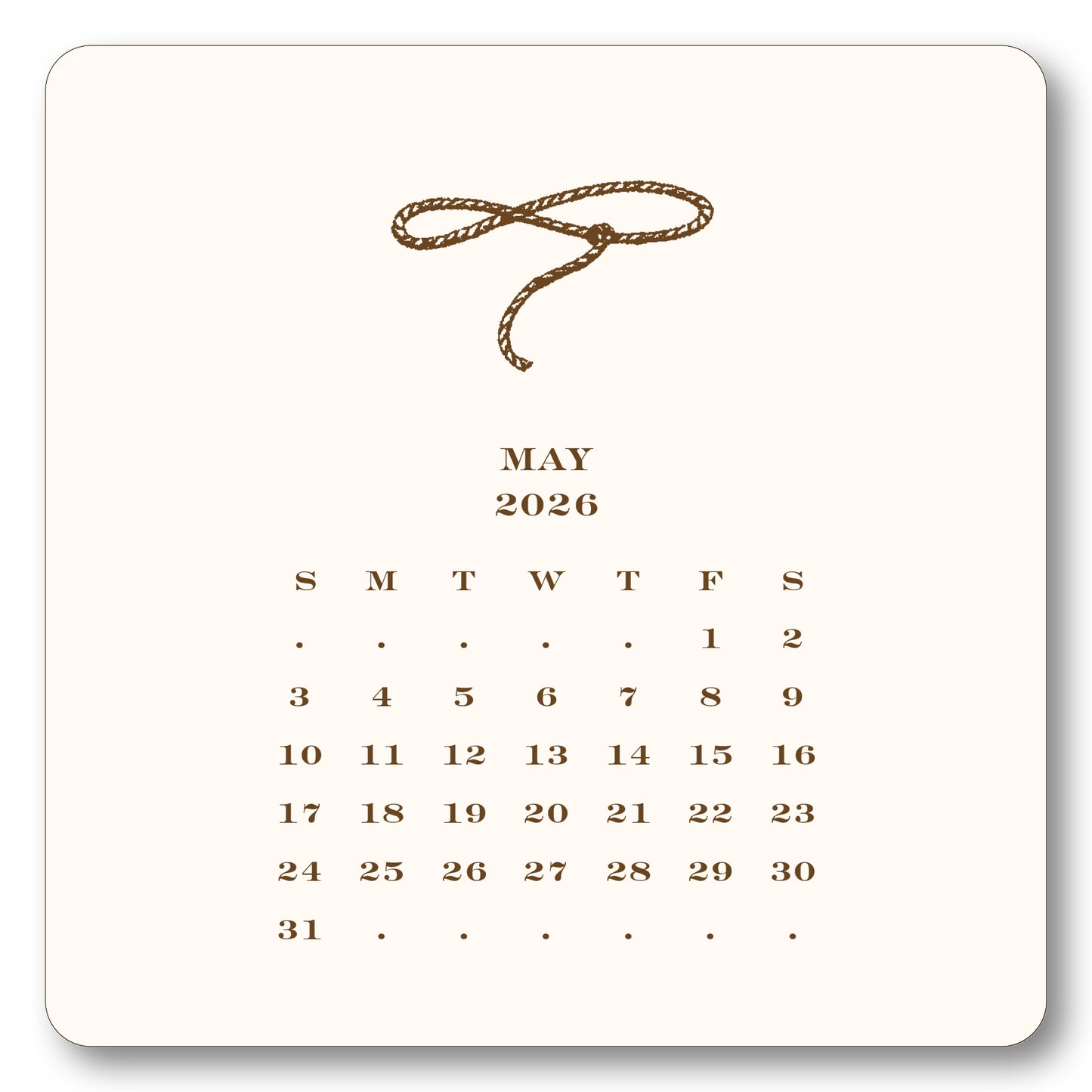 2026 Cowboy Calendar with Easel