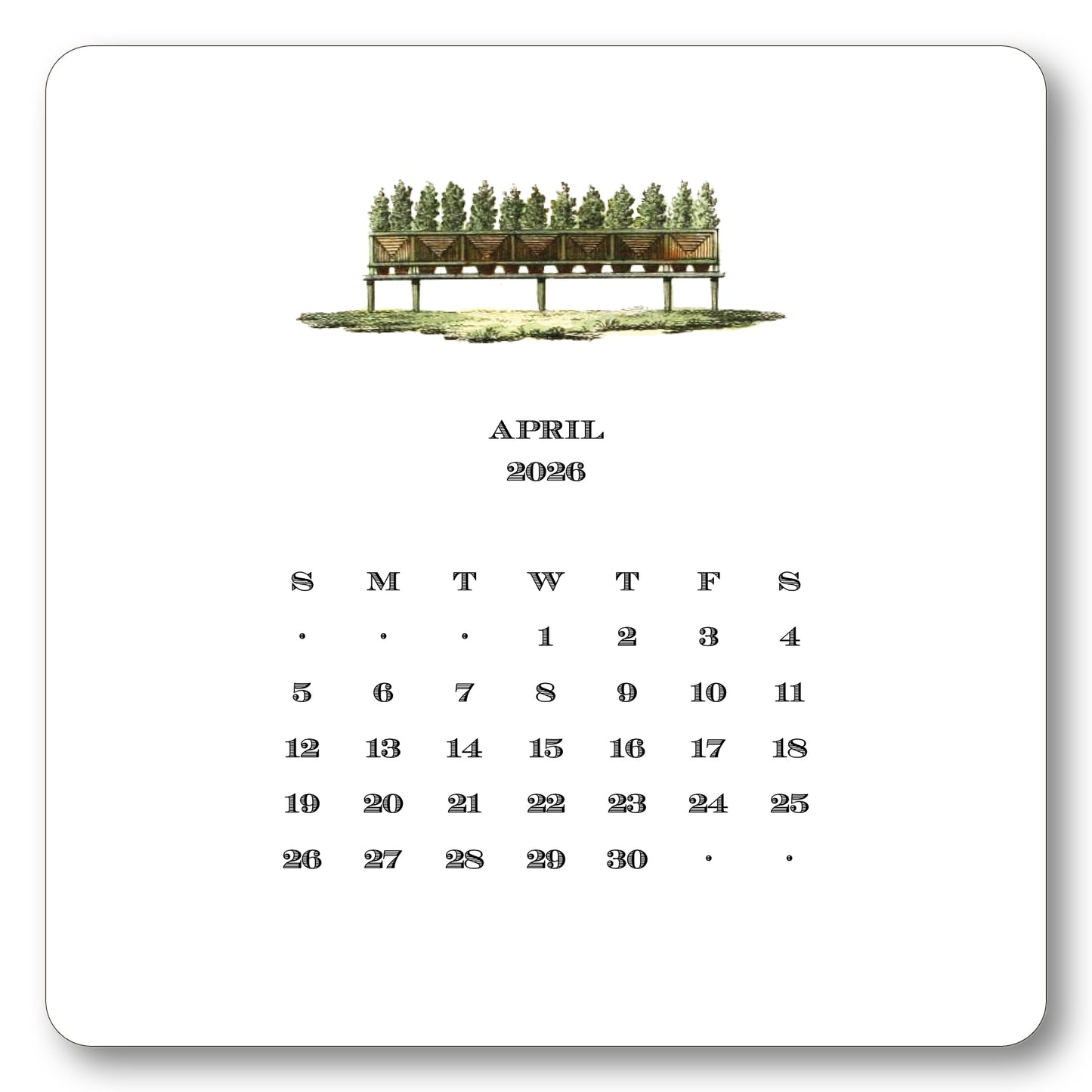 2026 Gardener's Calendar with Easel