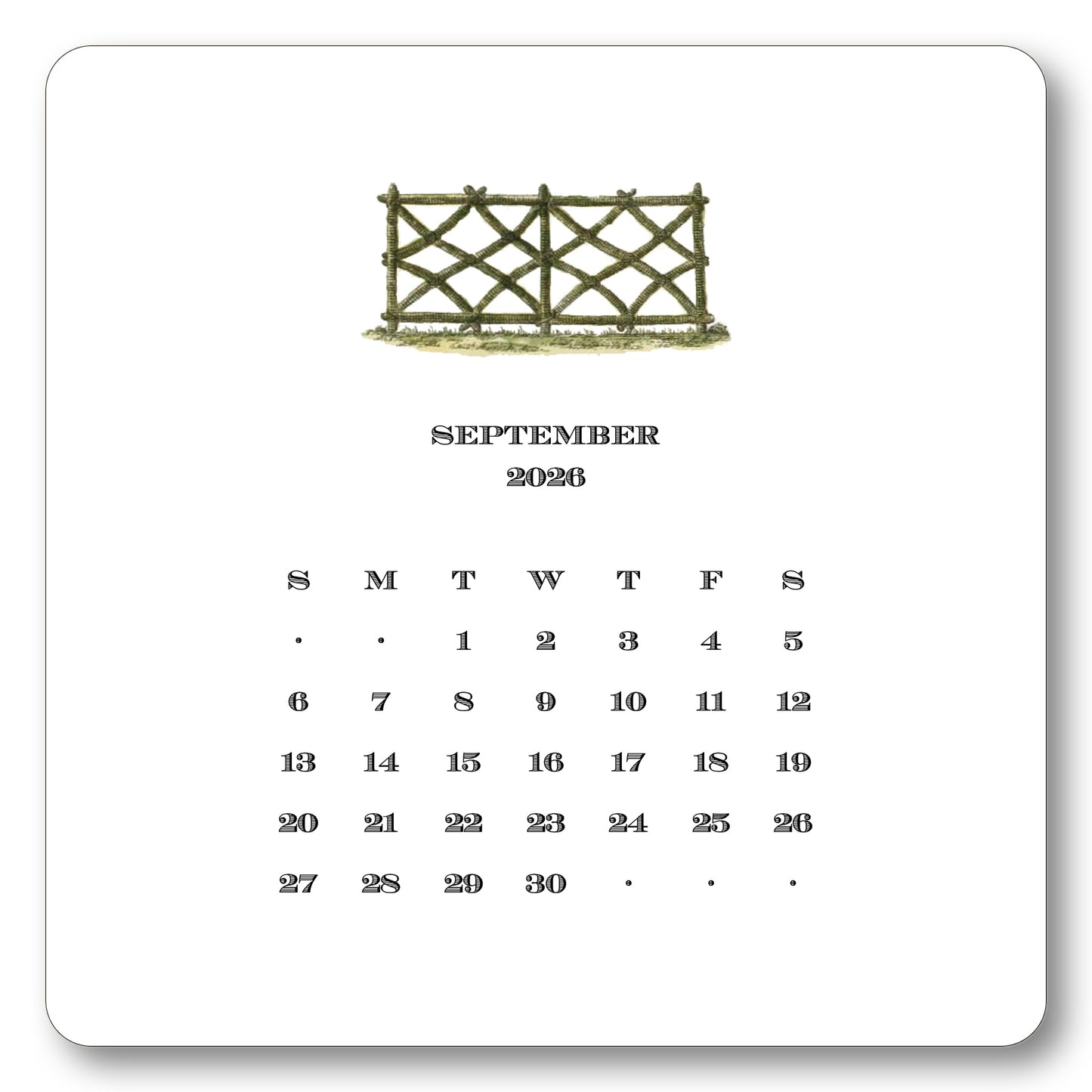 2026 Gardener's Calendar with Easel