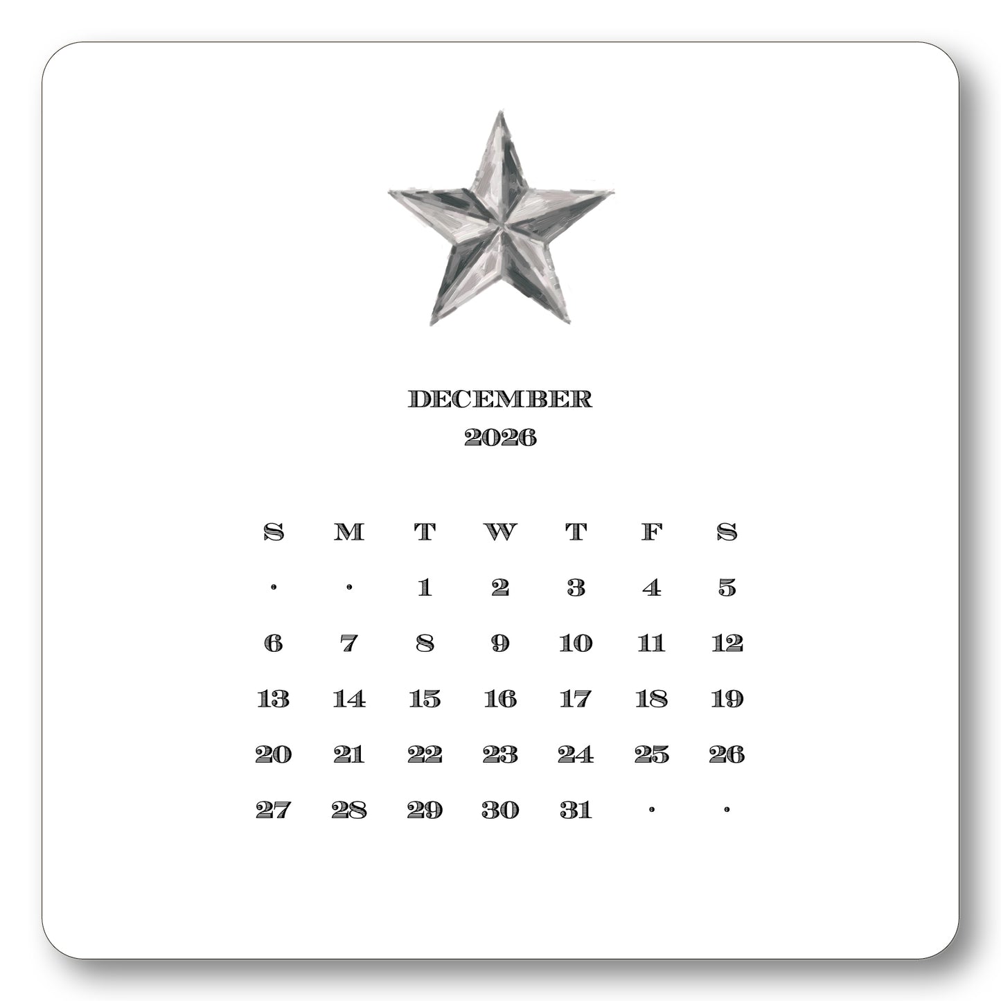 2026 Texas Calendar with Easel