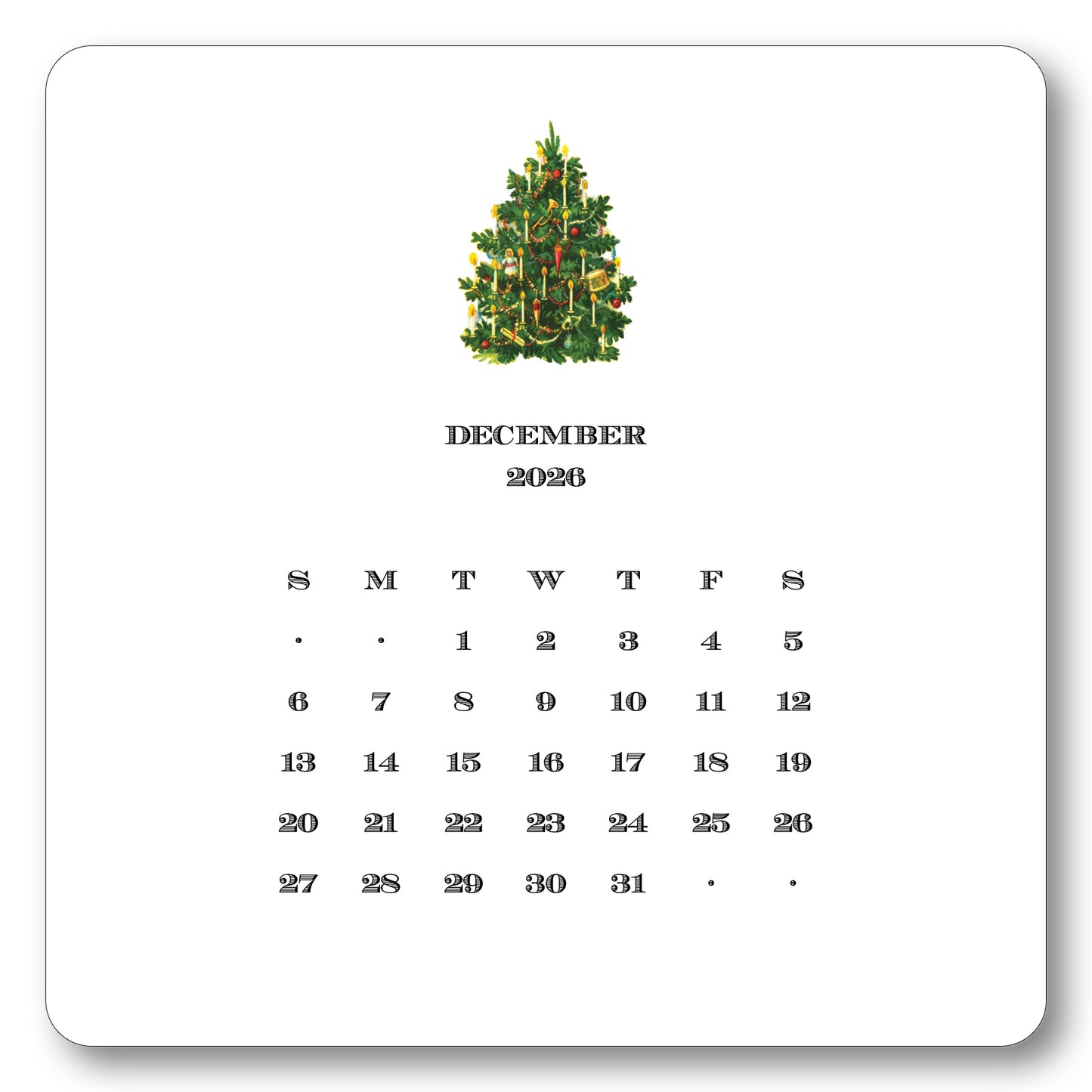 2026 Desk Calendar with Easel
