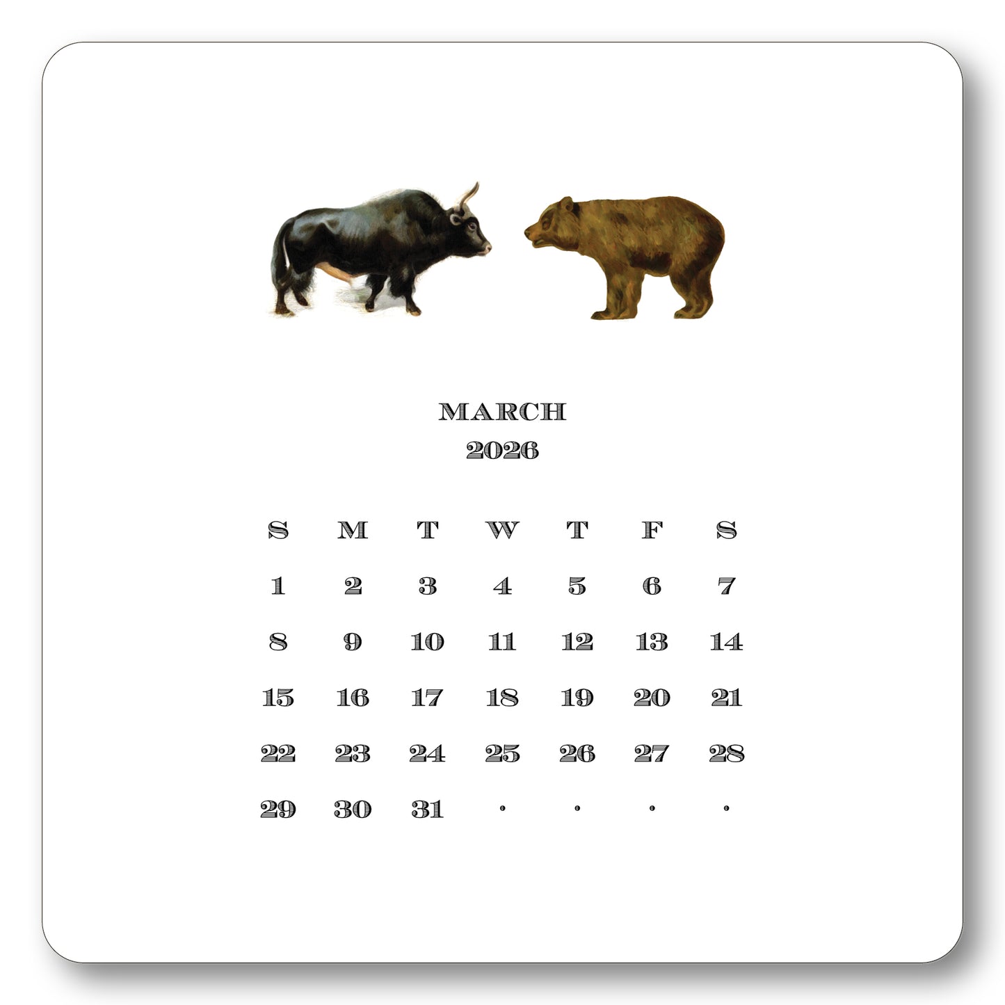 2026 New York Calendar with Easel