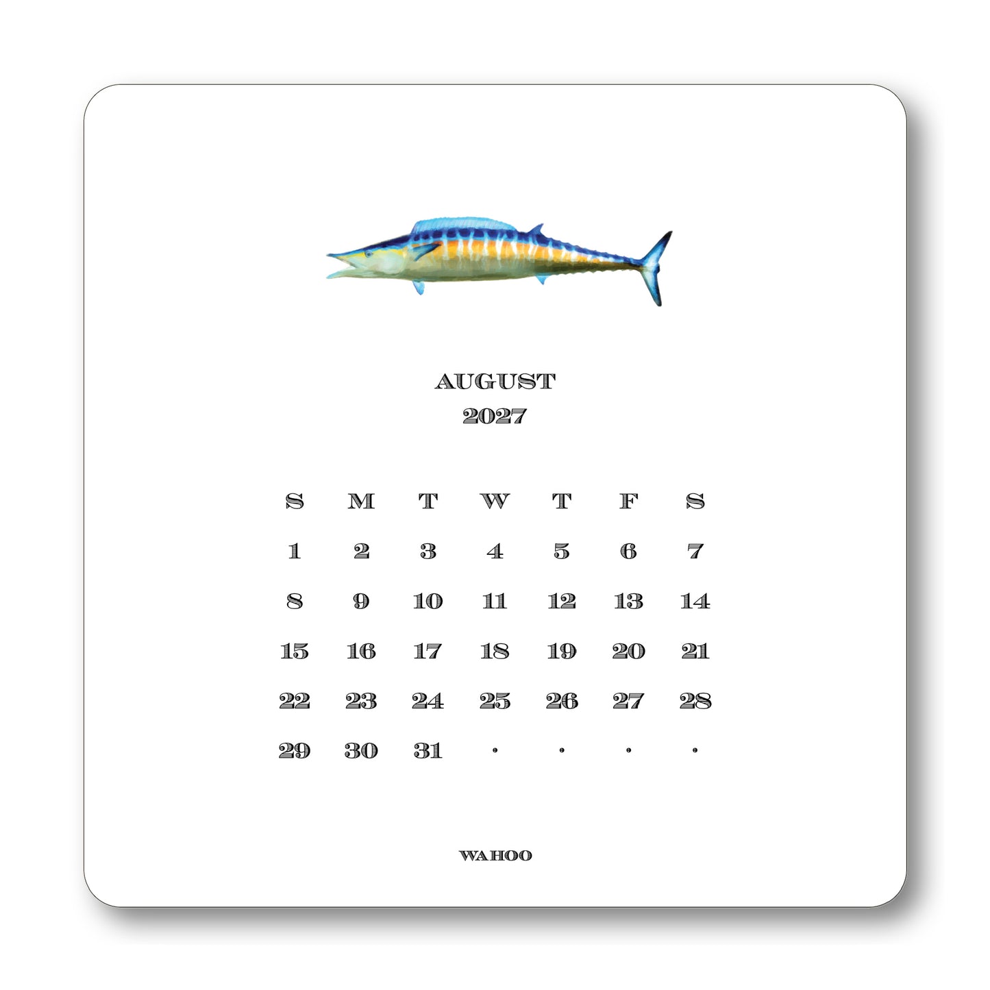 2027 Saltwater Fish Desk Calendar