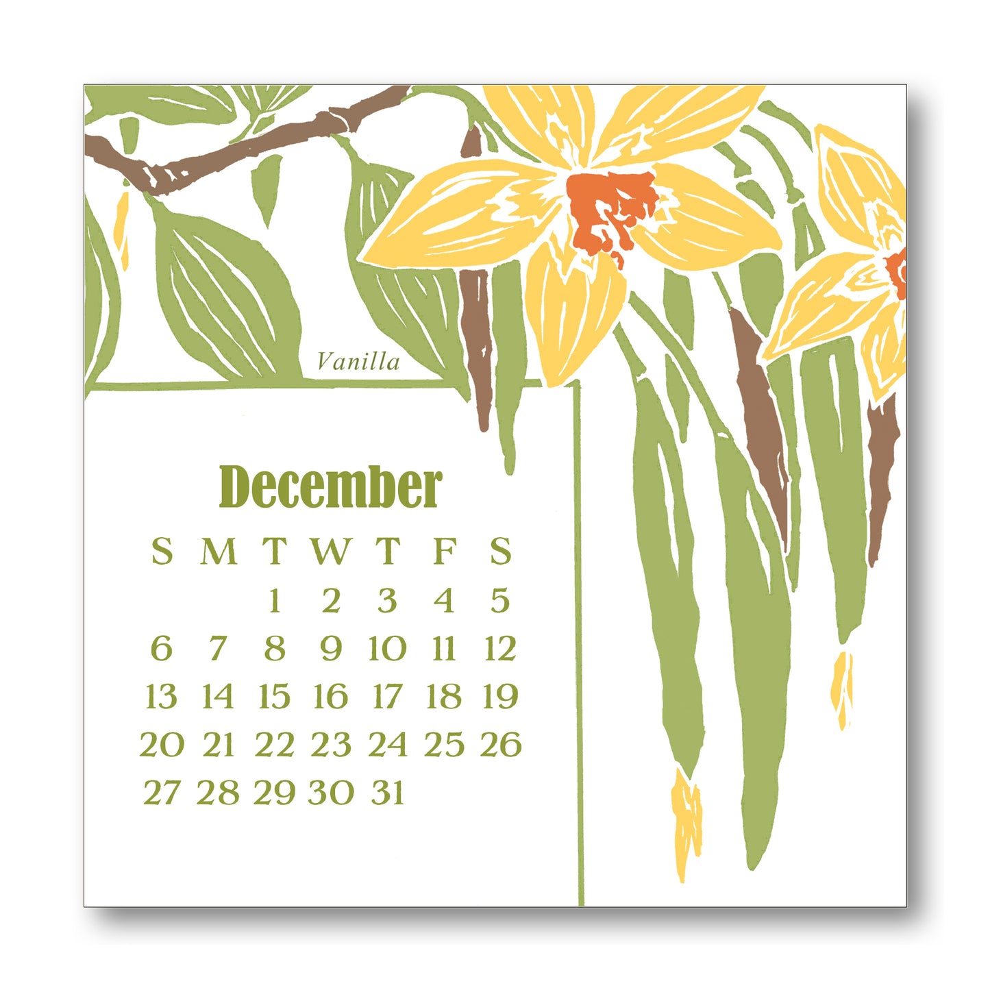 2027 Arts & Crafts Press Spice Desk Calendar