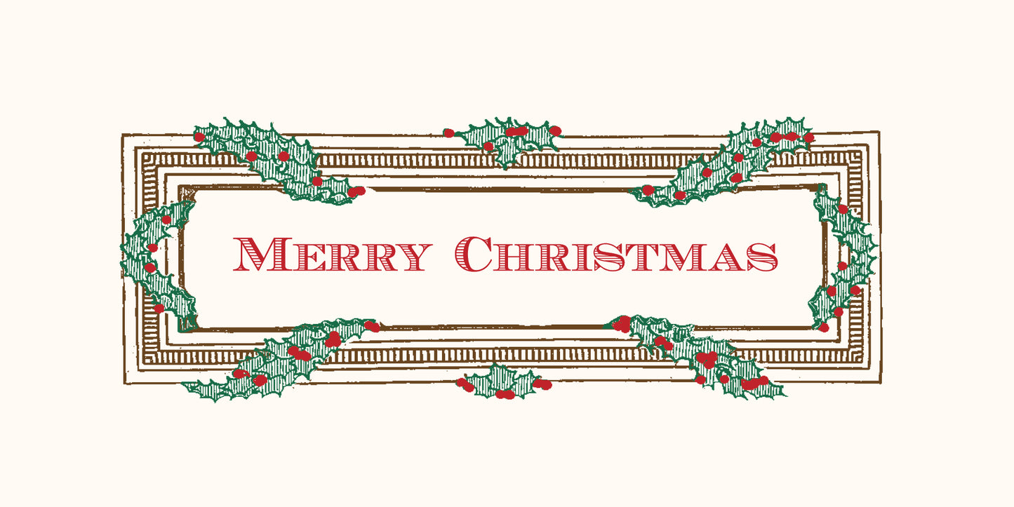Garland Banner Merry Christmas Currency Enclosure