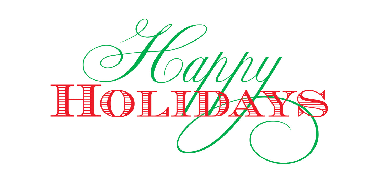 Happy Holiday Script Currency Enclosure - Clover