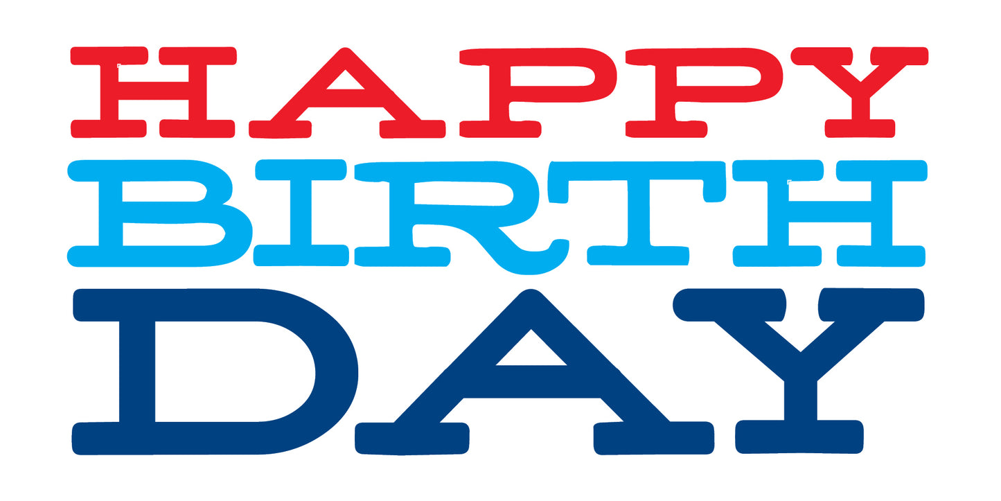 Happy Birthday Currency Enclosure - Navy