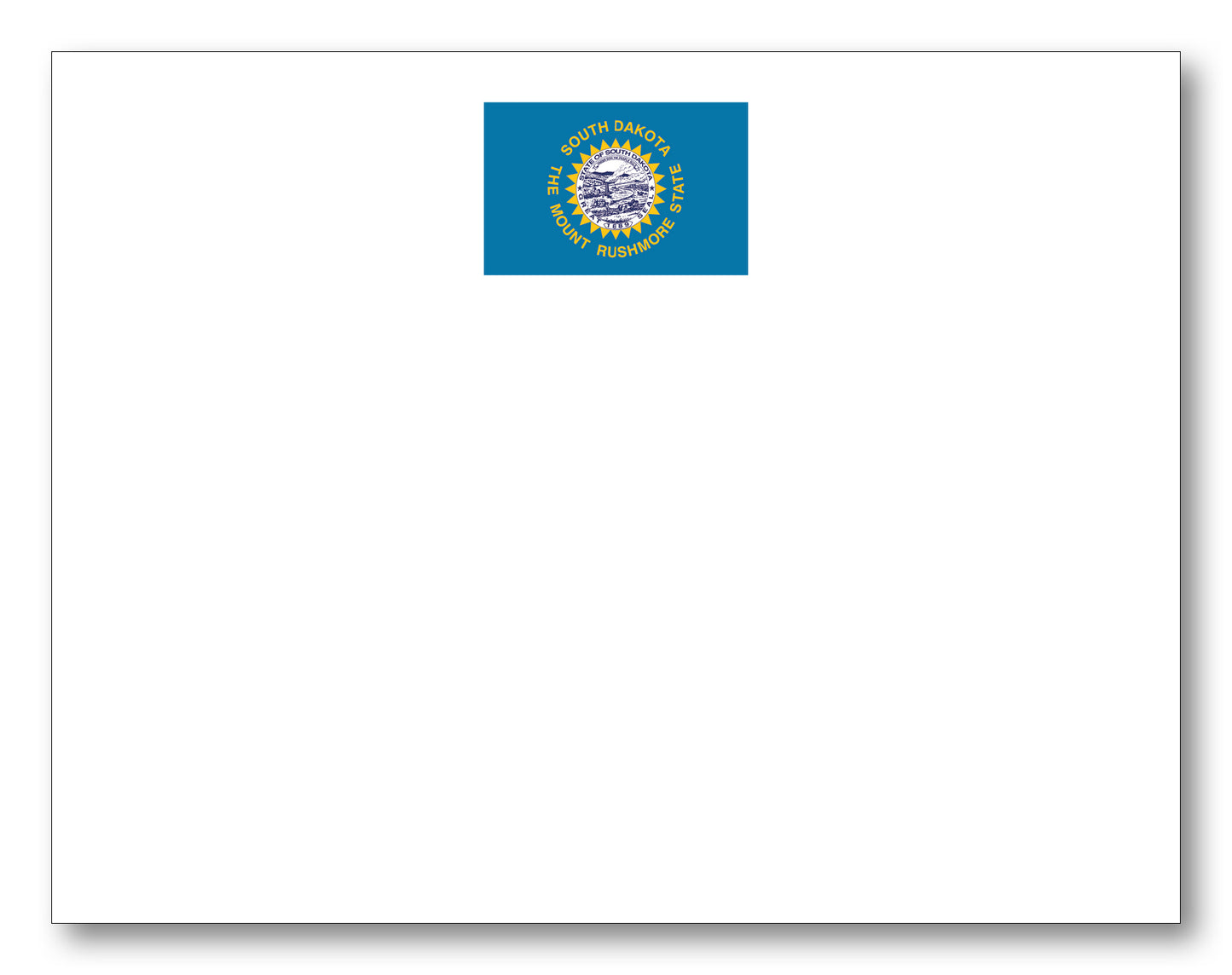 South Dakota Flag Note Card