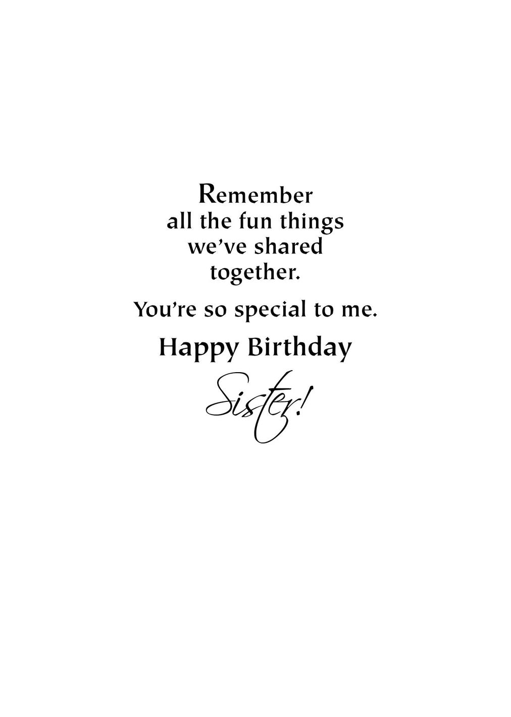 FR0202 Birthday Card / Sister