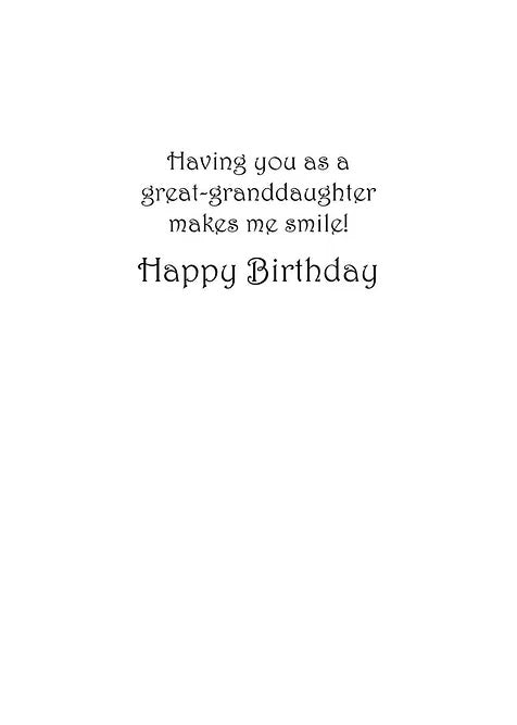 FR0207 Birthday Card / Great-Granddaughter