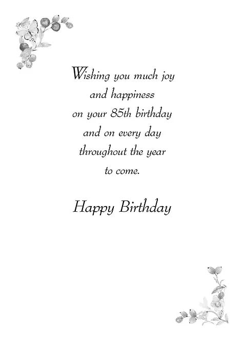 FR8459 Milestone Birthday Card / 85