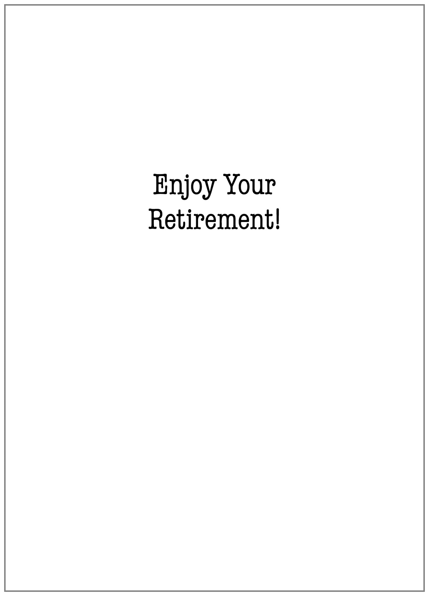FR9908 Retirement Card
