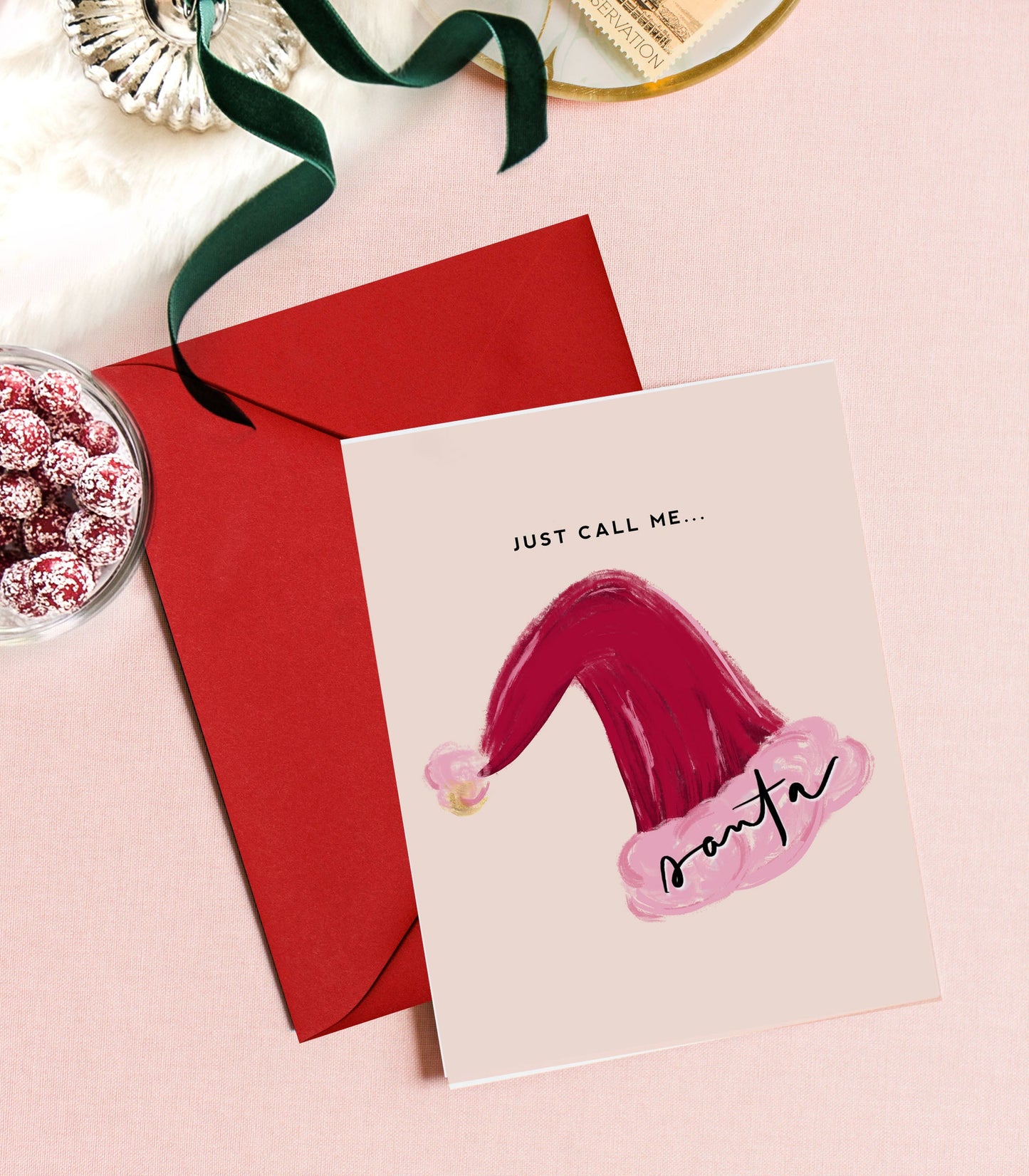 Just Call Me Santa, Funny & Stylish Christmas Card