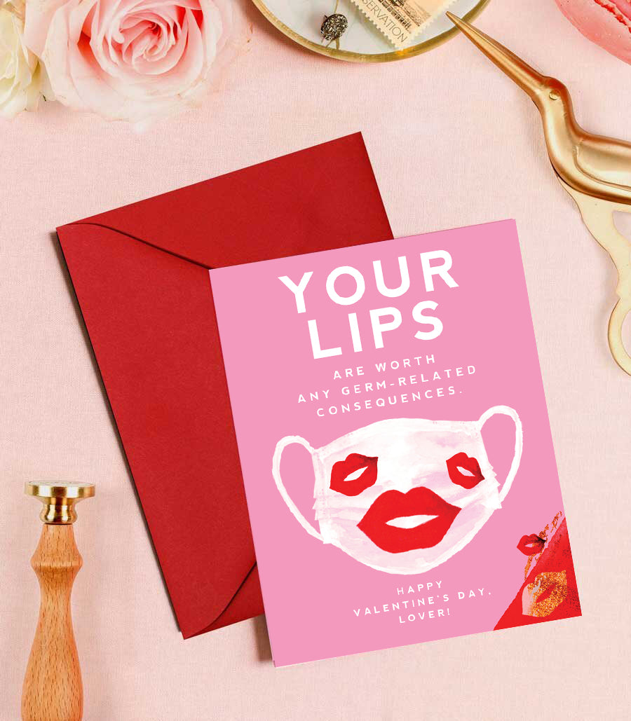 I Wanna Makeout w/You Face Mask - Funny Valentine's Day Card