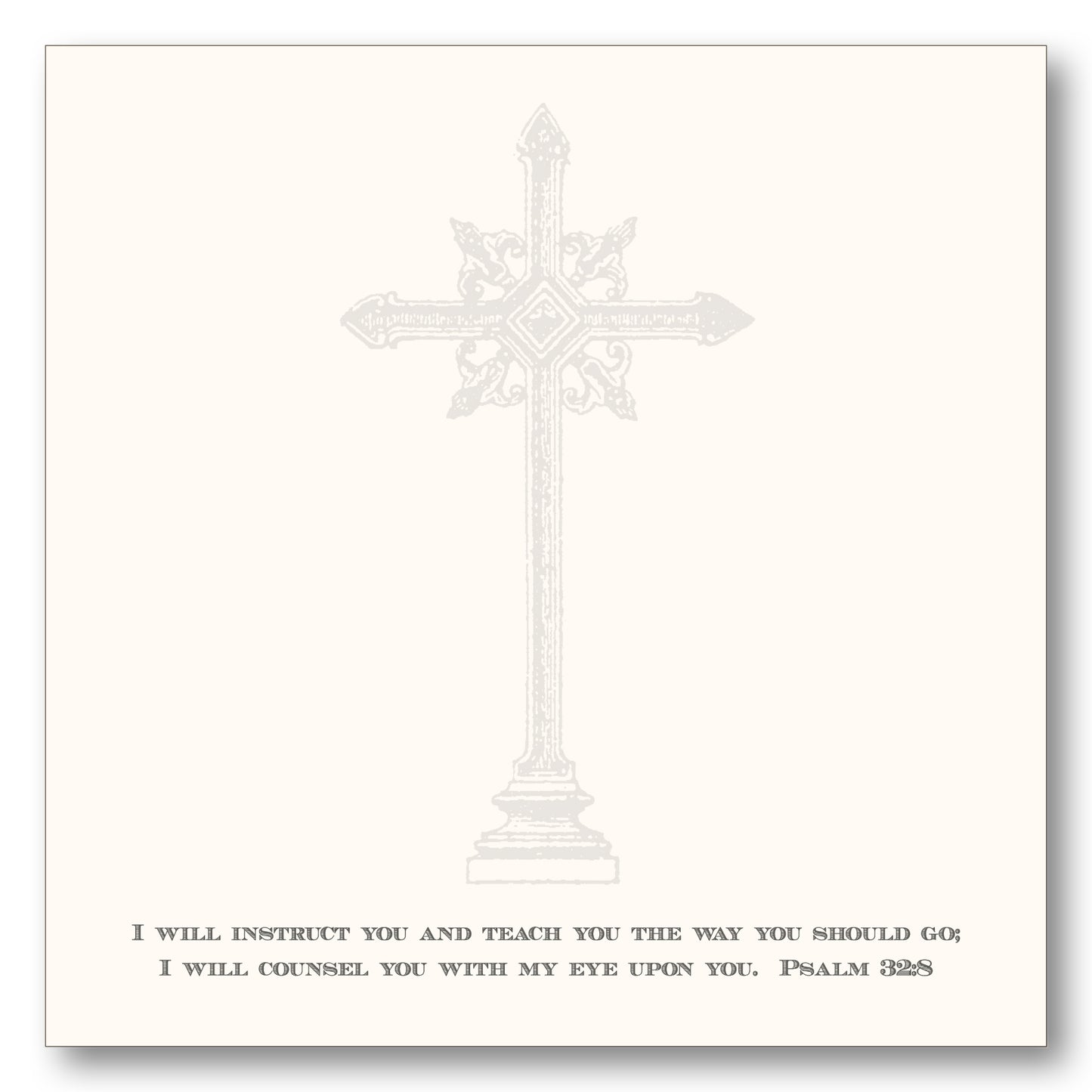 Cross with Psalm 32:8 Natural Note Block