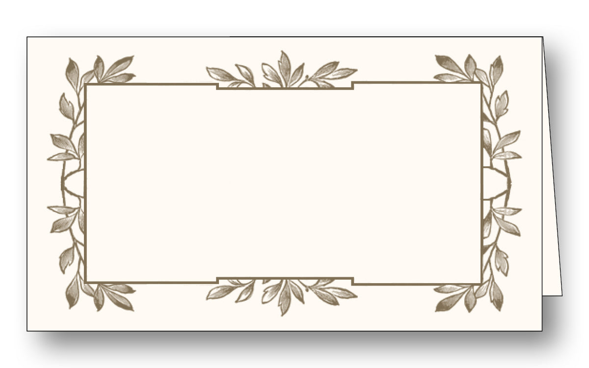 Pewter Leaf Border Place Card
