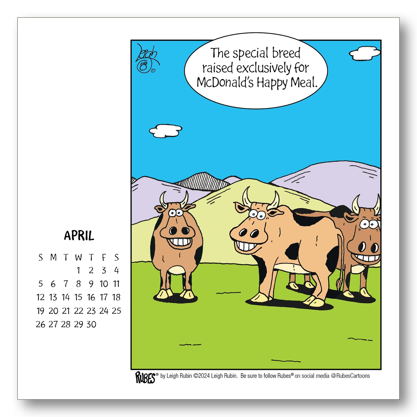 2026 Rubes® Cow Desk Calendar