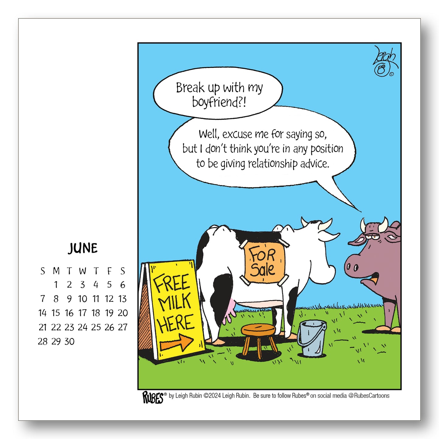 2026 Rubes® Cow Desk Calendar