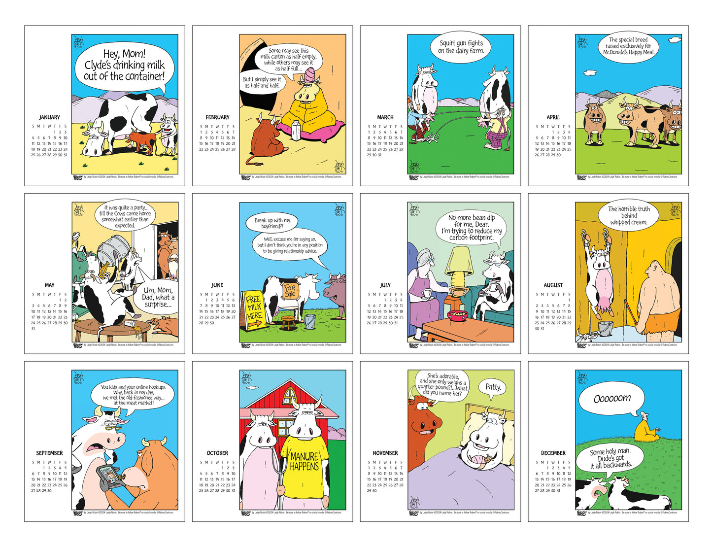 2026 Rubes® Cow Desk Calendar
