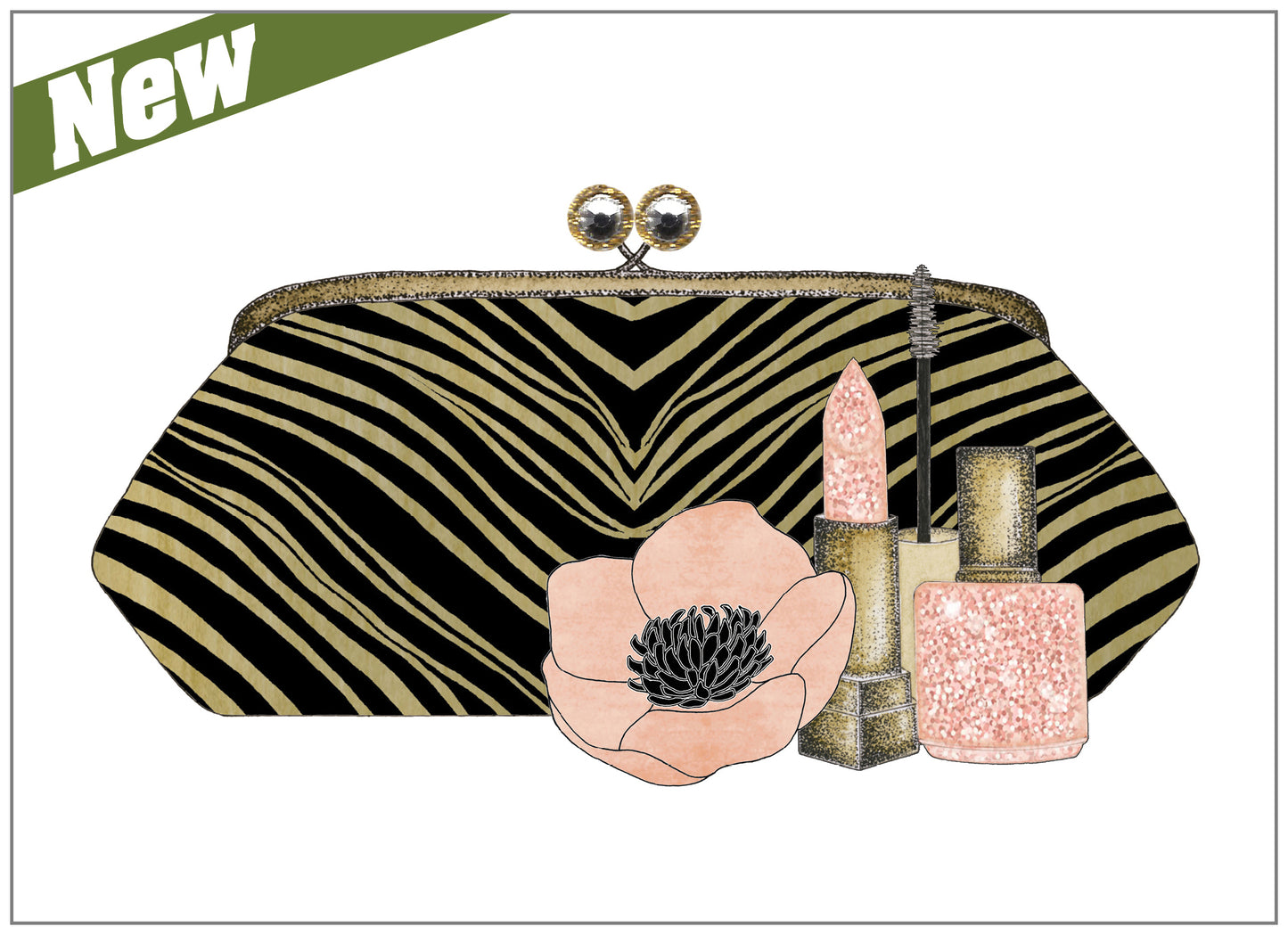SEH AO671 - Zebra Makeup Bag