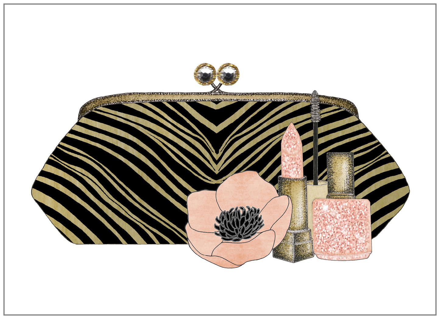 SEH AO671 - Zebra Makeup Bag