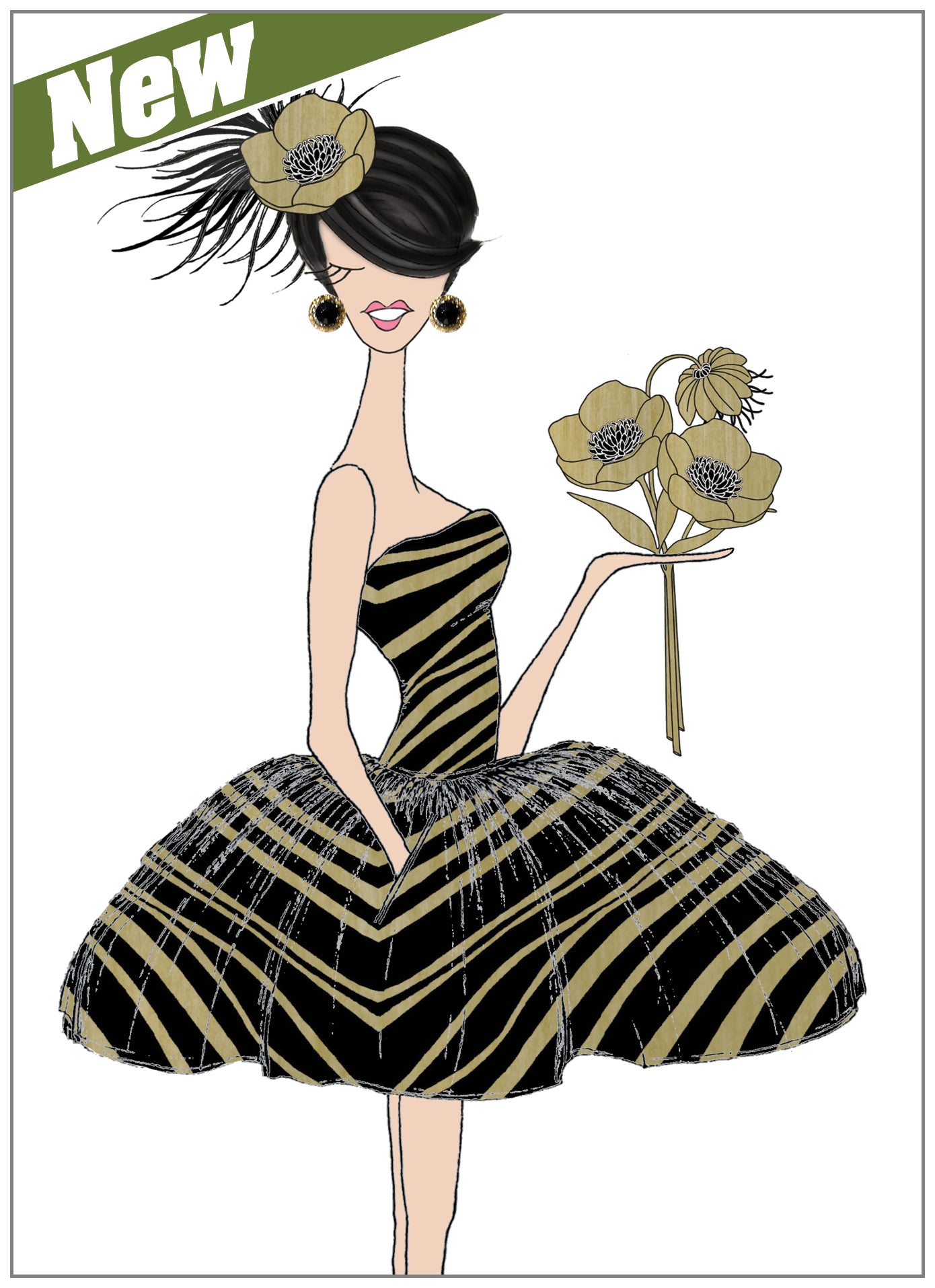 SEH AO681 - Zebra Poppy Bouquet