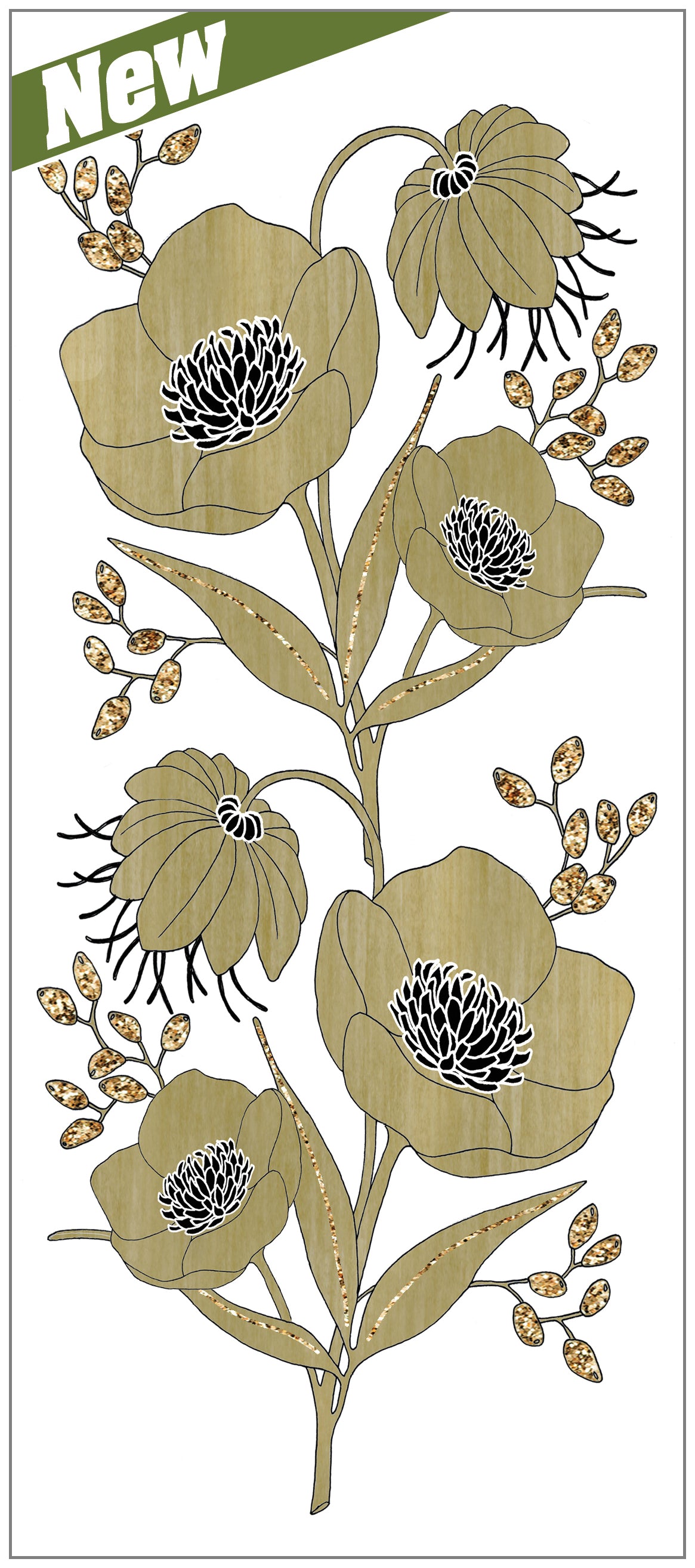 SEH AO697 - 6 Poppies White