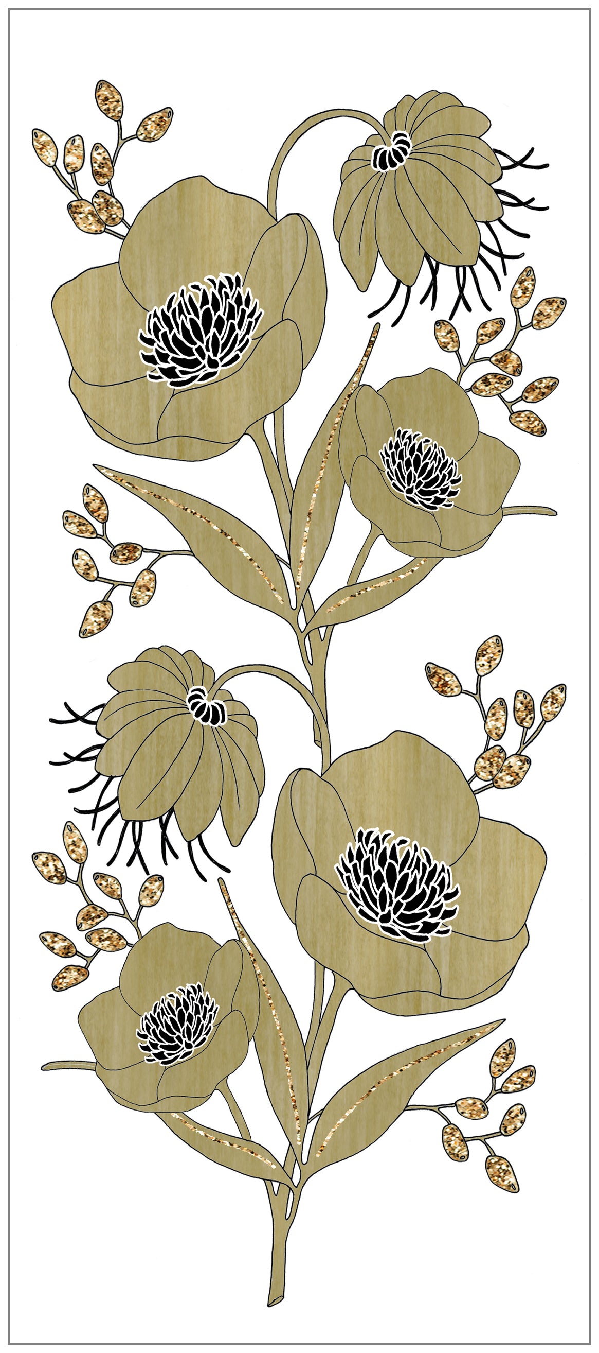 SEH AO697 - 6 Poppies White