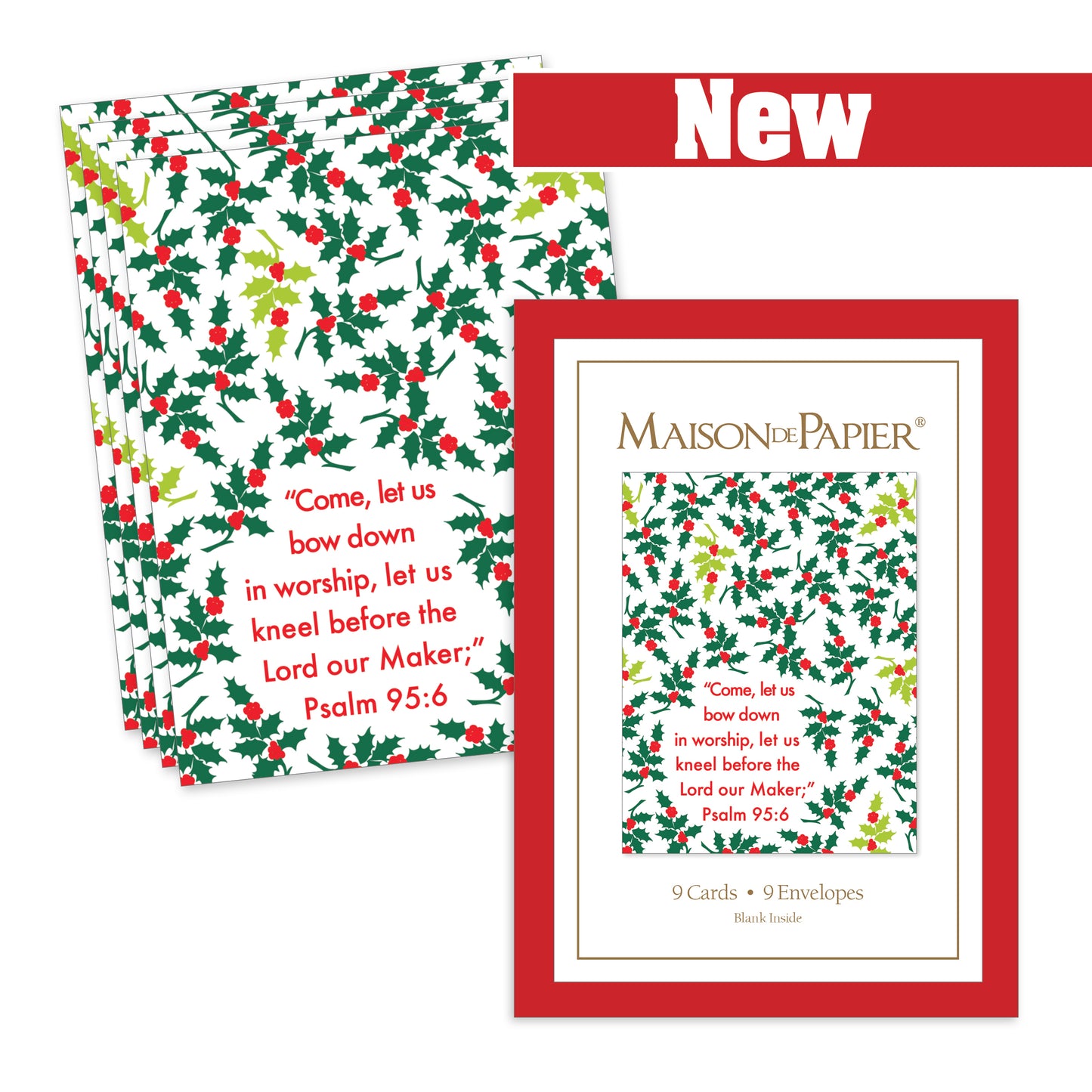 Psalm 95:6 Holly Boxed Note Cards