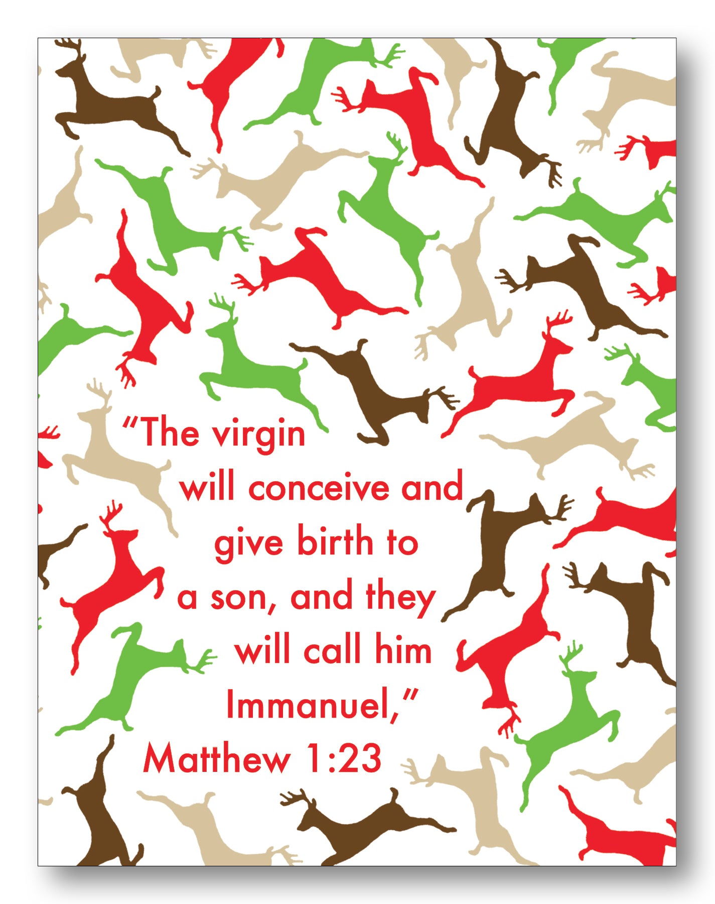 Matthew 1:23 Reindeer Boxed Note Cards