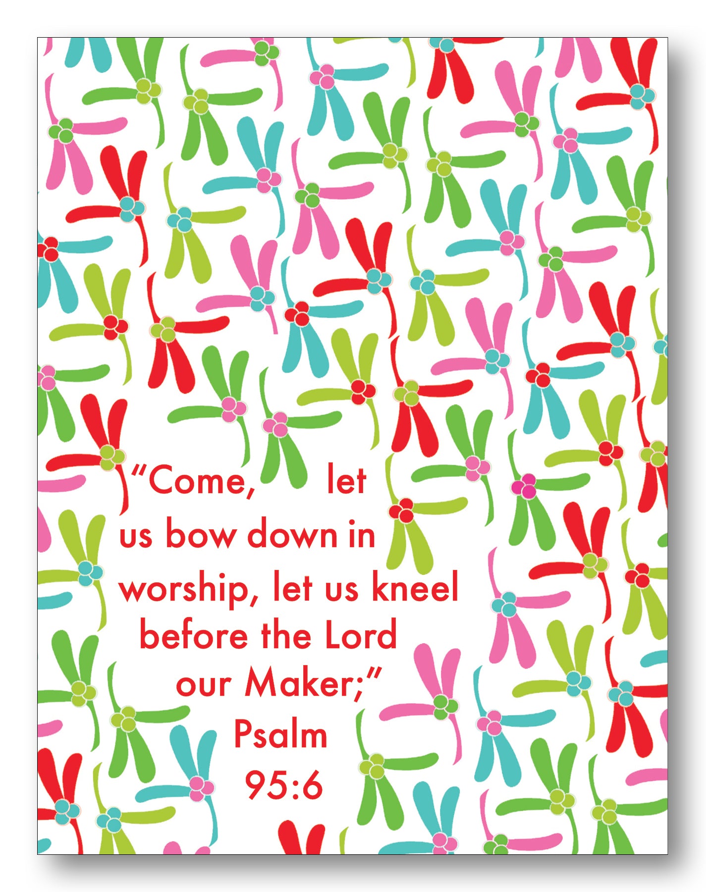 Psalm 95:6 Bright Holly Boxed Note Cards
