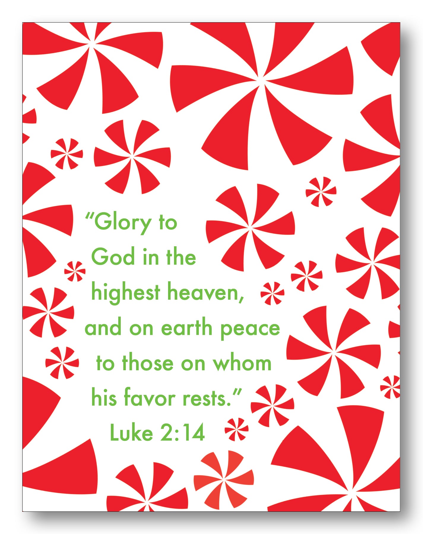 Luke 2:14 Peppermint Boxed Note Cards