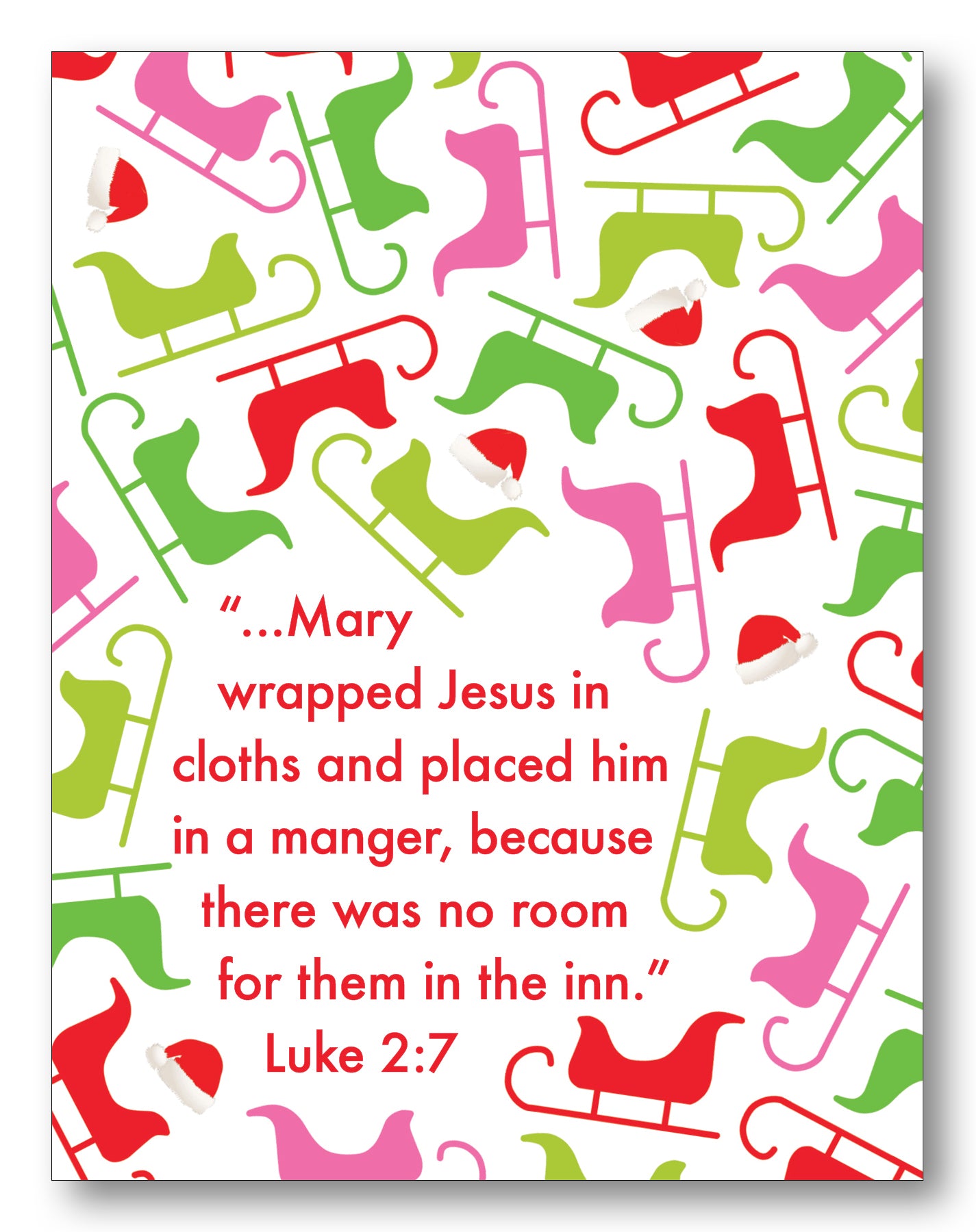 Luke 2:7 Sleigh Boxed Note Cards