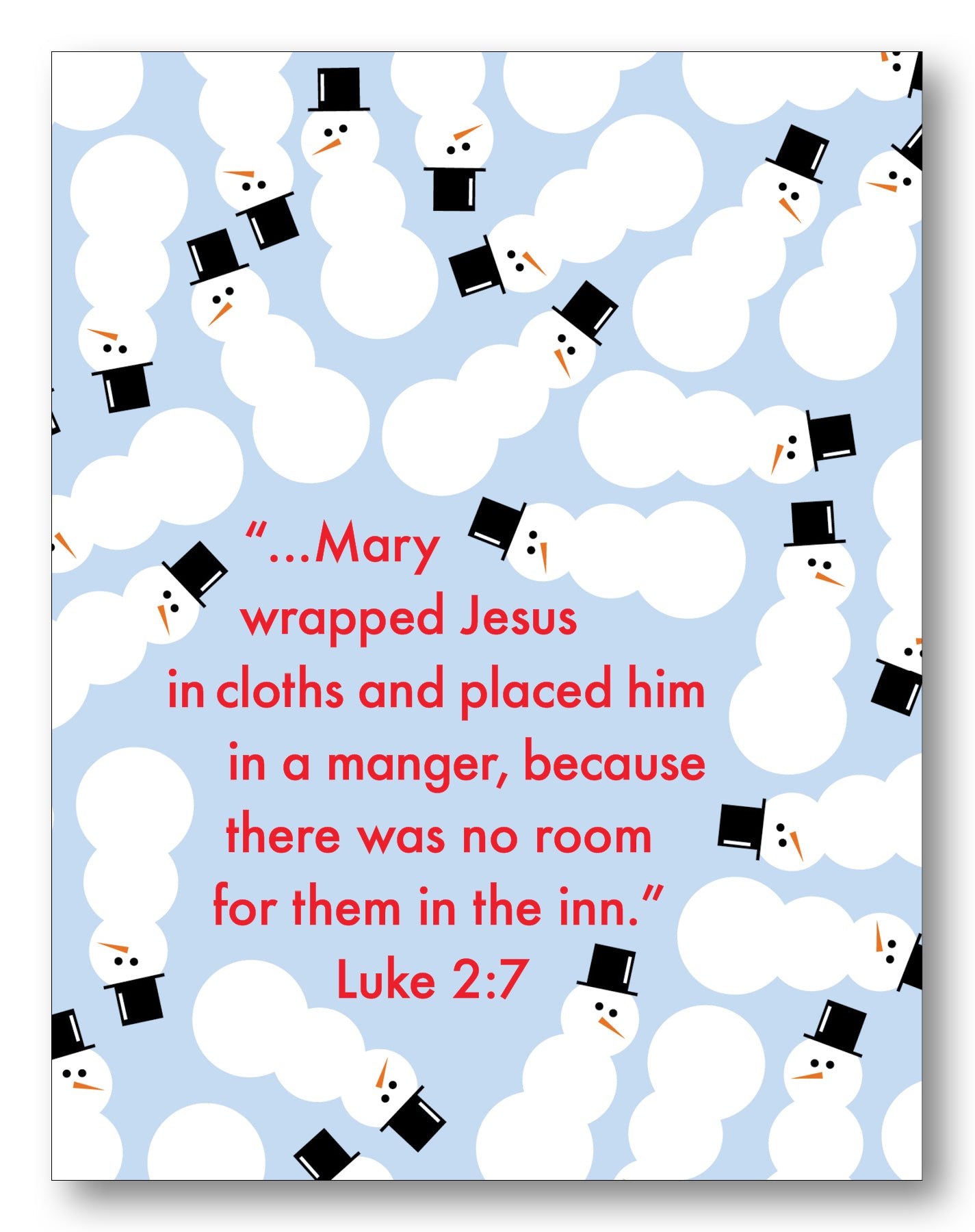 Luke 2:7 Snowmen Boxed Note Cards