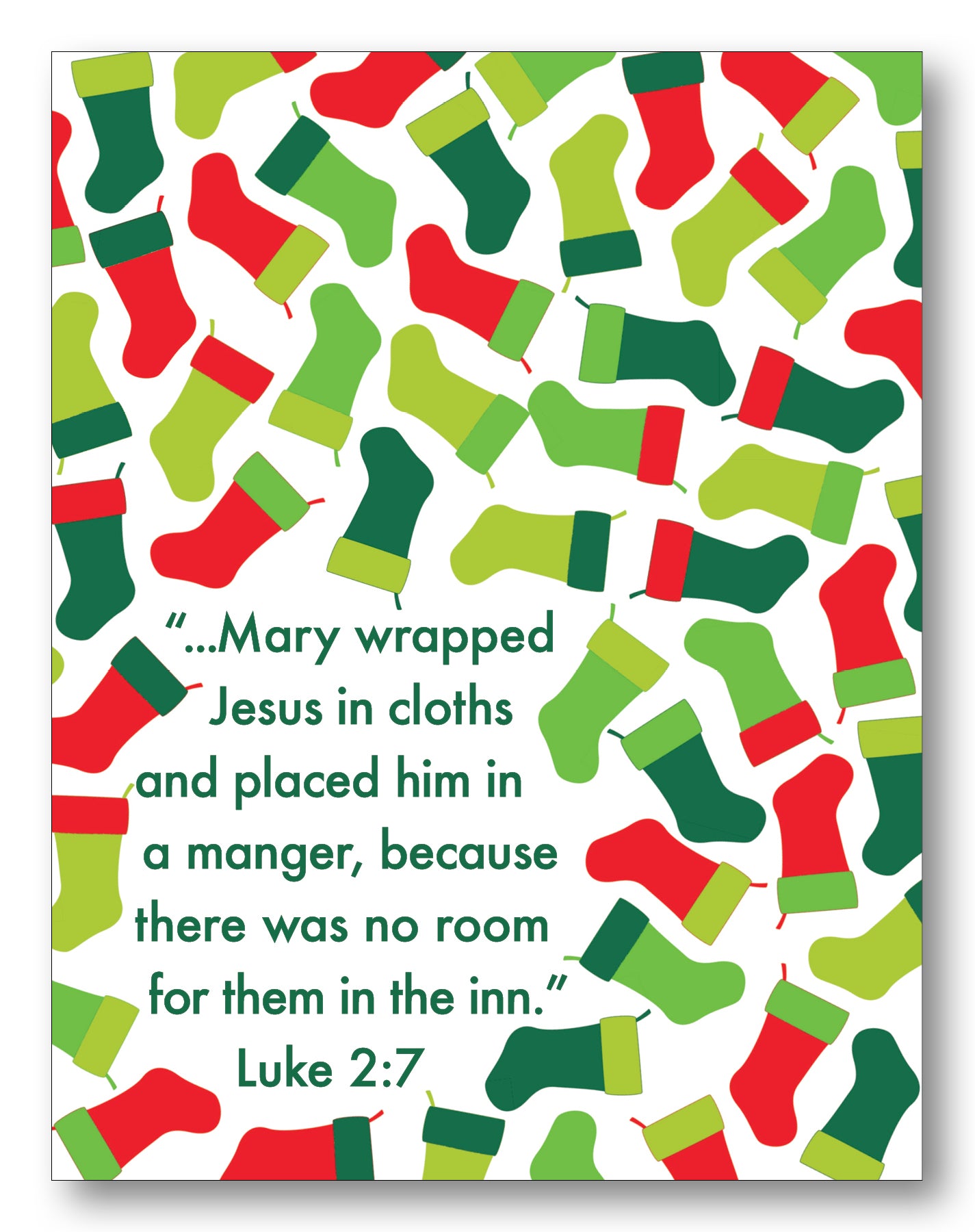 Luke 2:7 Stocking Boxed Note Cards