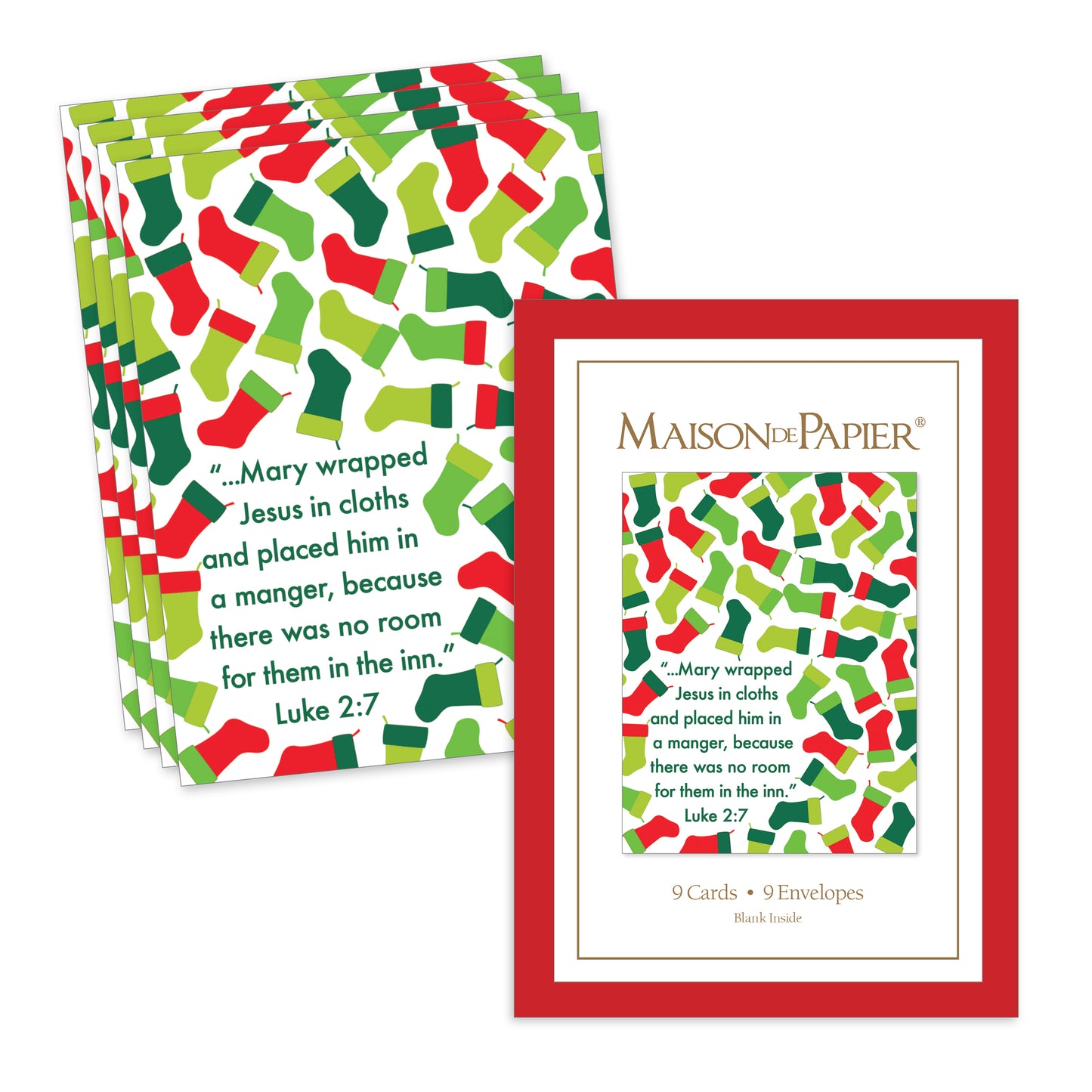 Luke 2:7 Stocking Boxed Note Cards