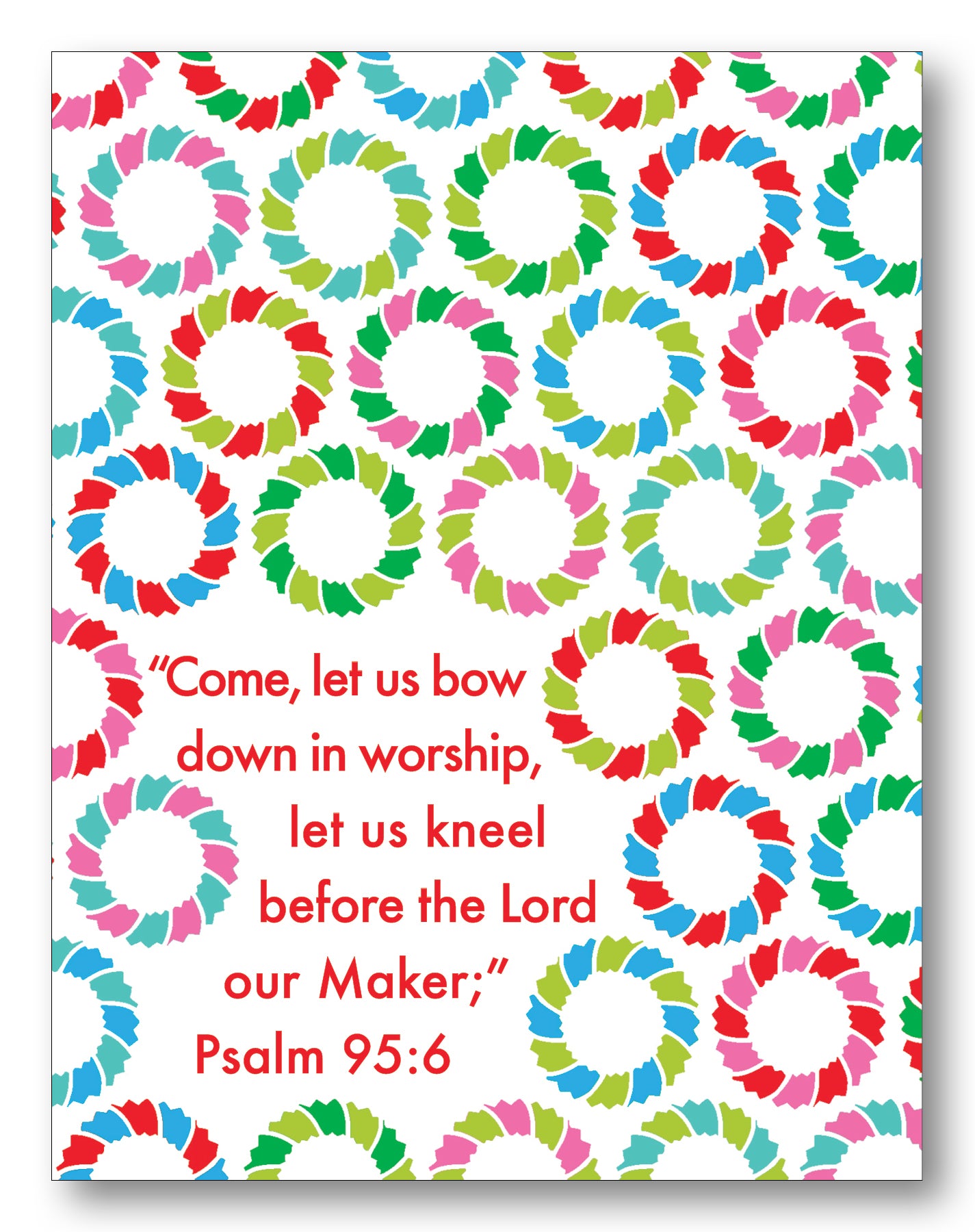 Psalm 95:6 Wreath Boxed Note Cards