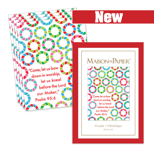 Psalm 95:6 Wreath Boxed Note Cards